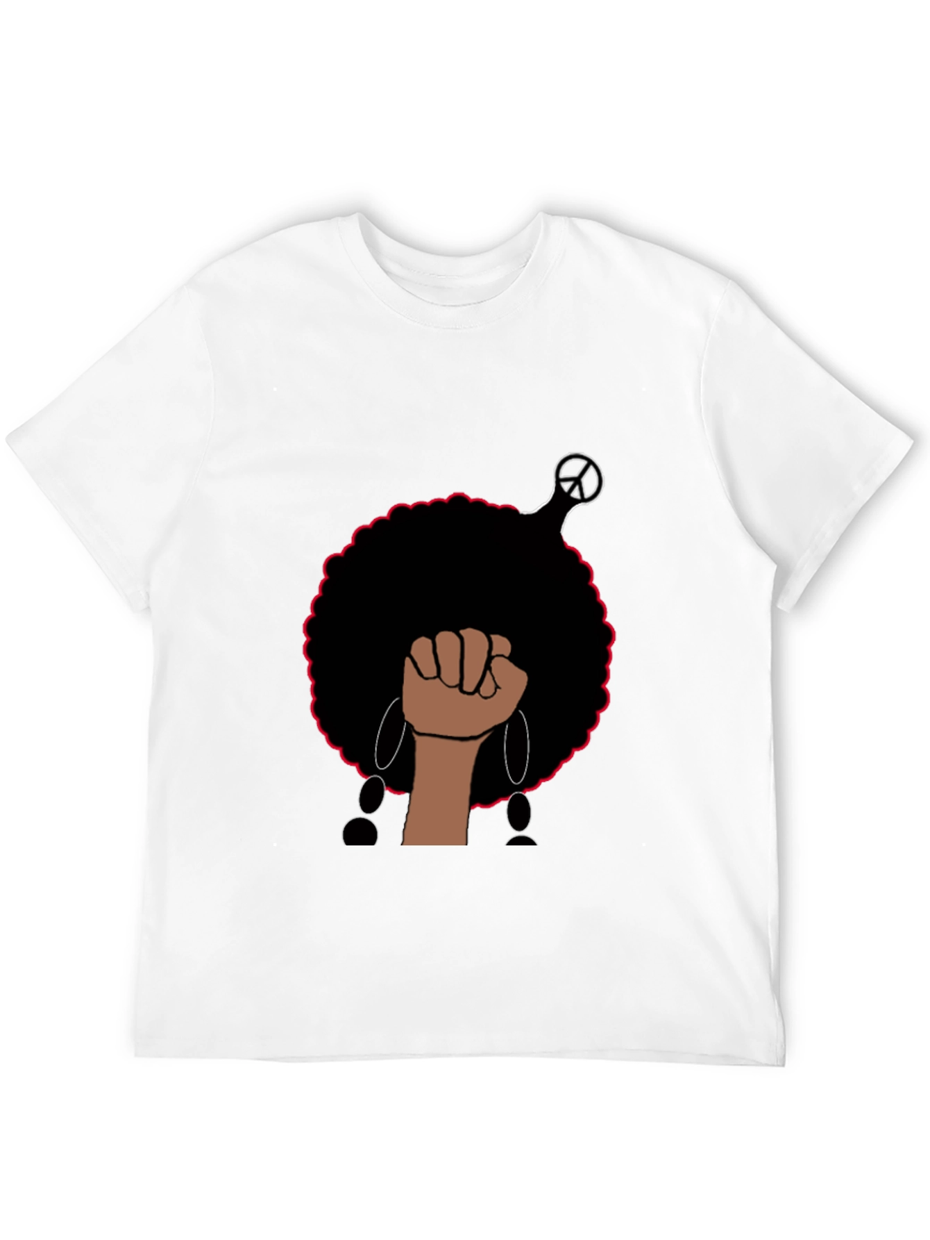 Afro Power Fist Graphic Tee - Black