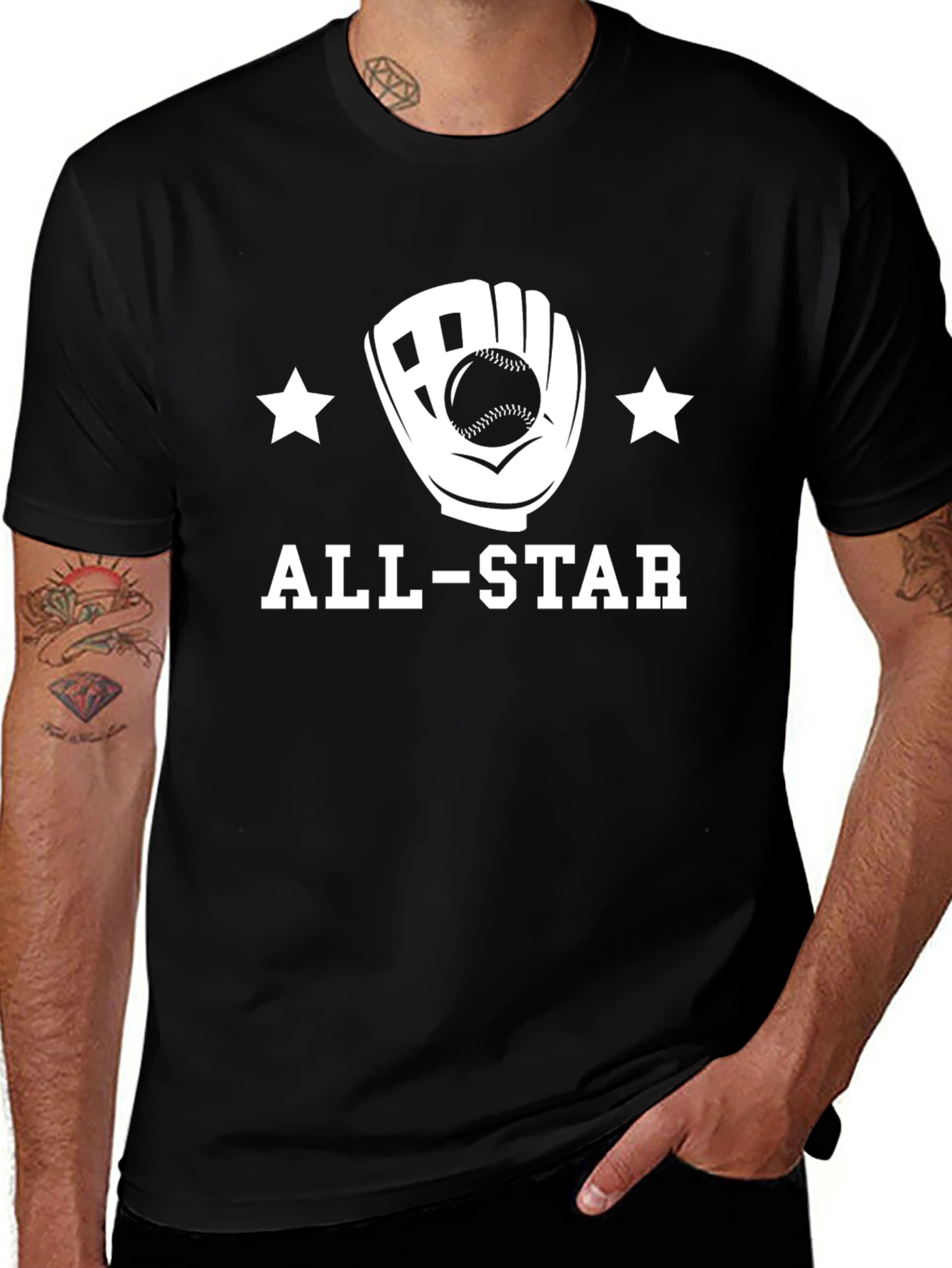 All-Star Baseball Glove Graphic T-Shirt