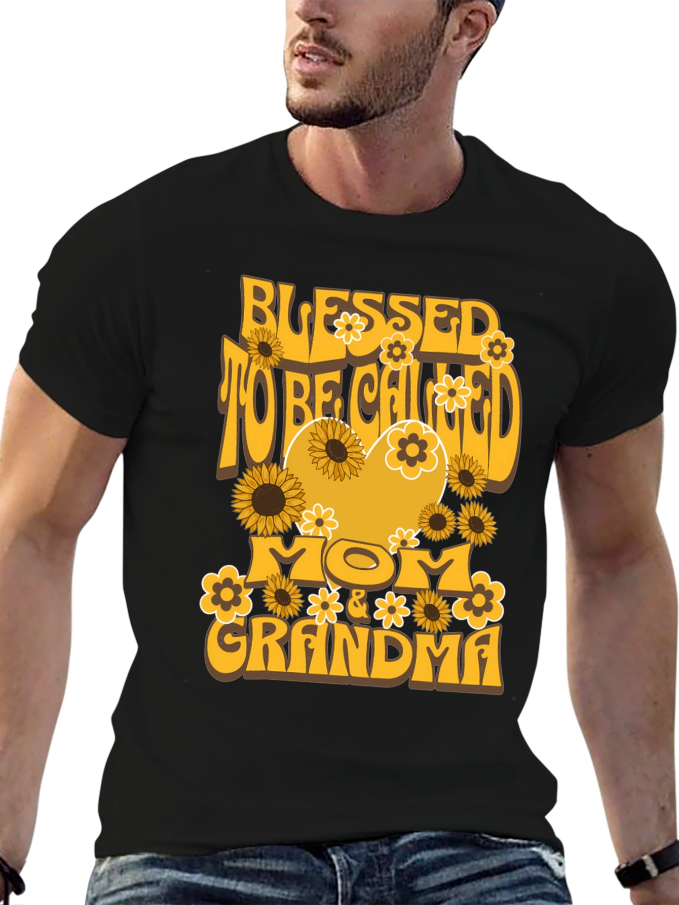Blessed Mom & Grandma T-Shirt Sunflower Design