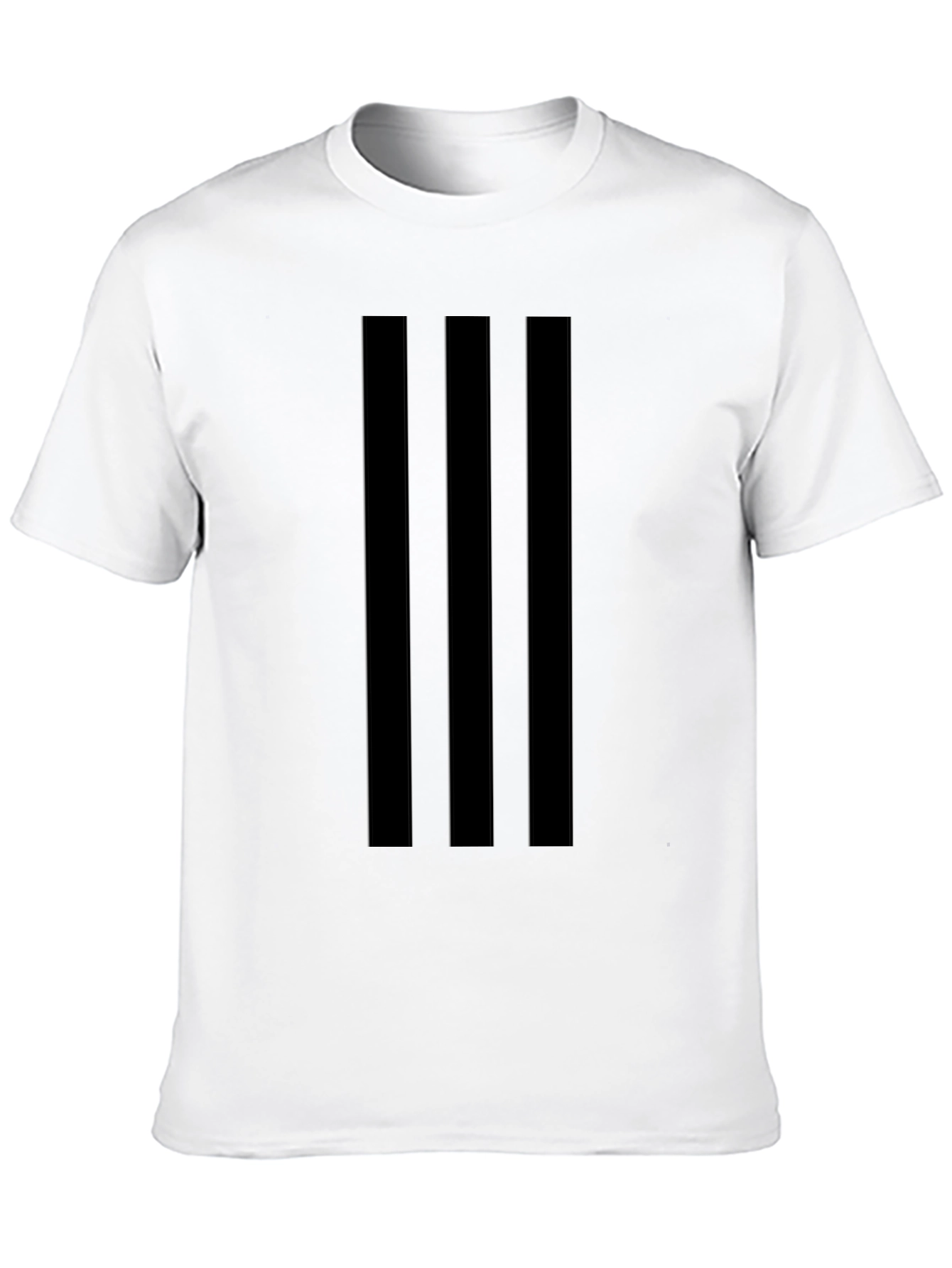 Black Tee with Triple Stripe Design