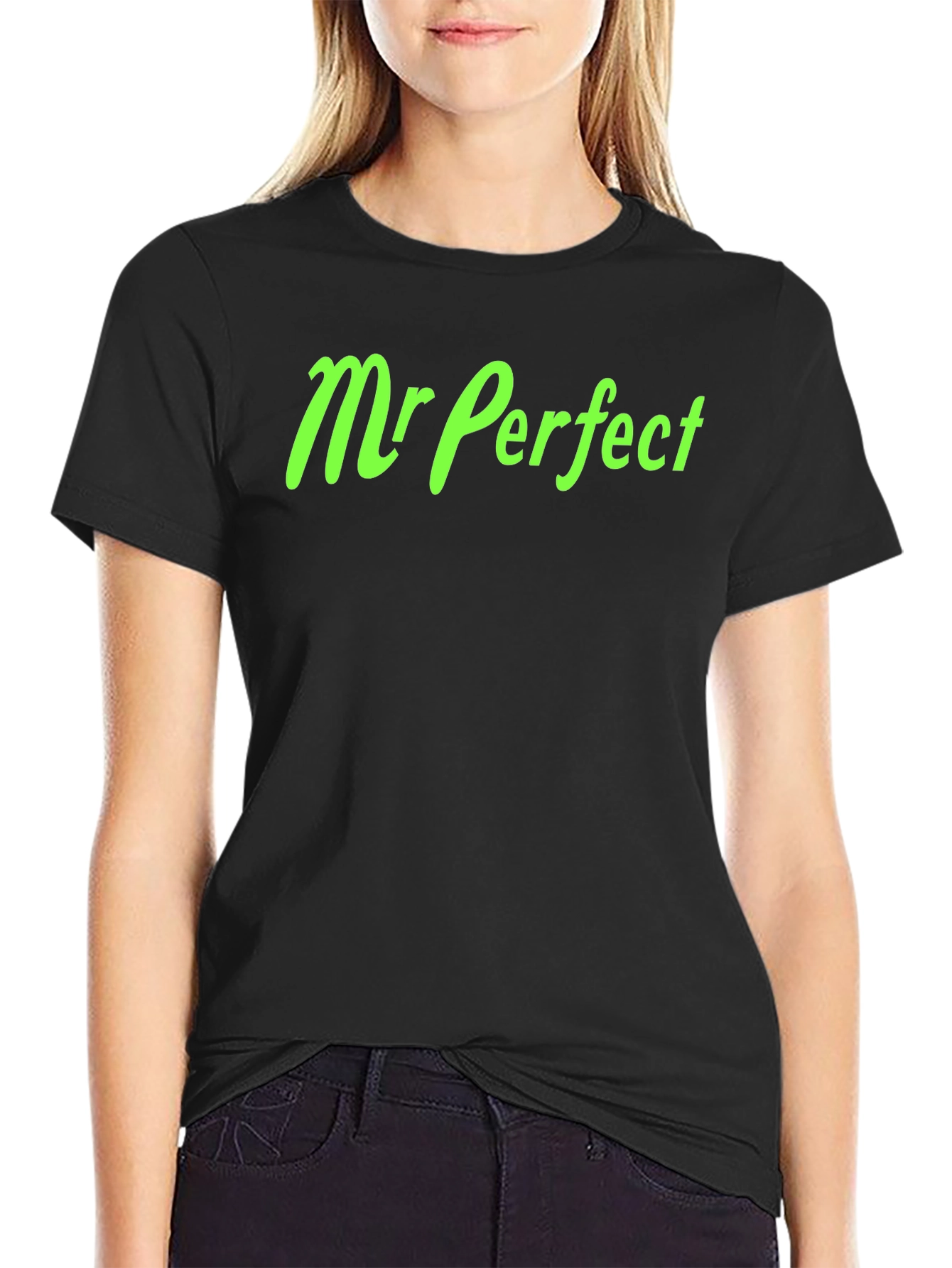 Mr. Perfect Black Graphic Tee