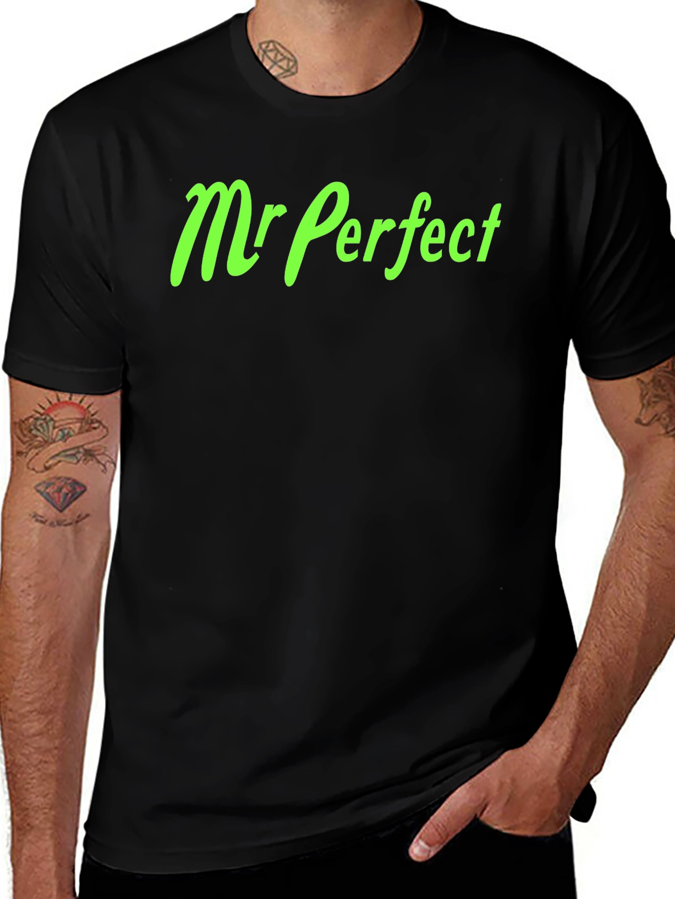 Mr. Perfect Black Graphic Tee