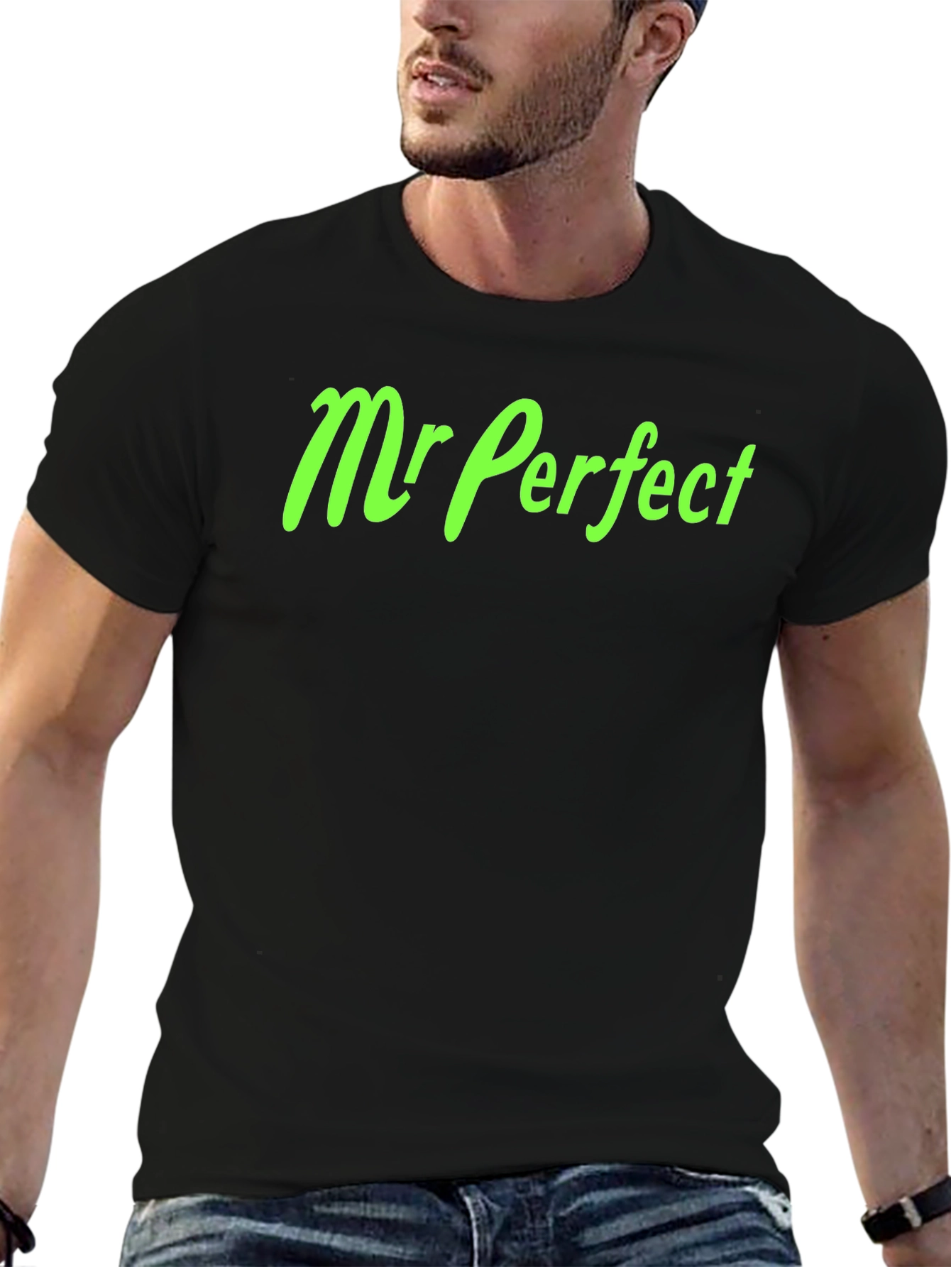 Mr. Perfect Black Graphic Tee