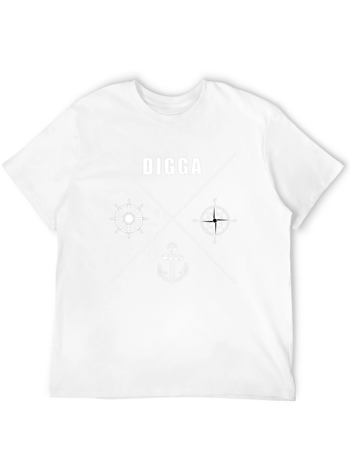 Nautical Graphic Tee - Digger Slogan Black T-Shirt