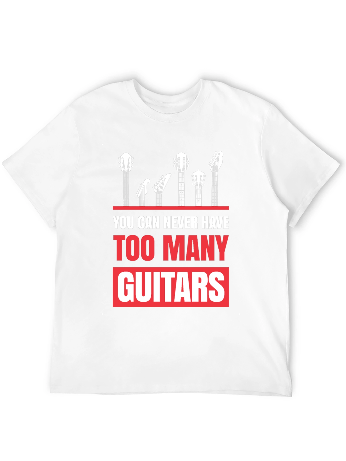 Too Many Guitars Graphic Tee - Musicians Black T-Shirt