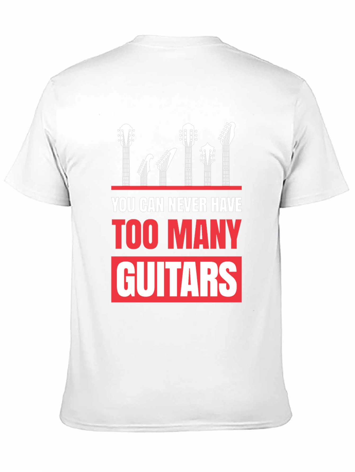Too Many Guitars Graphic Tee - Musicians Black T-Shirt