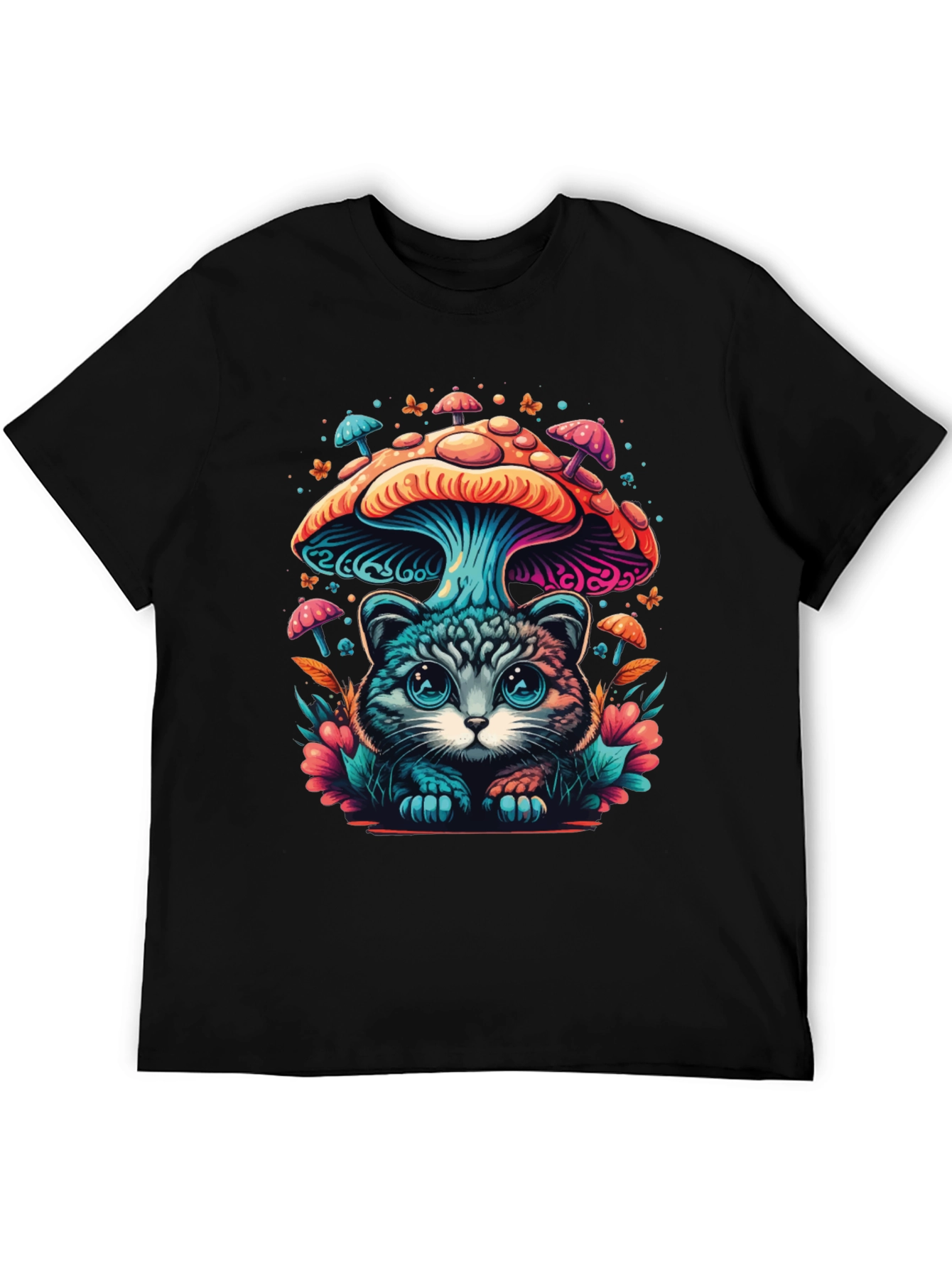 Mushroom Cat T-Shirt - Unique Graphic Tee