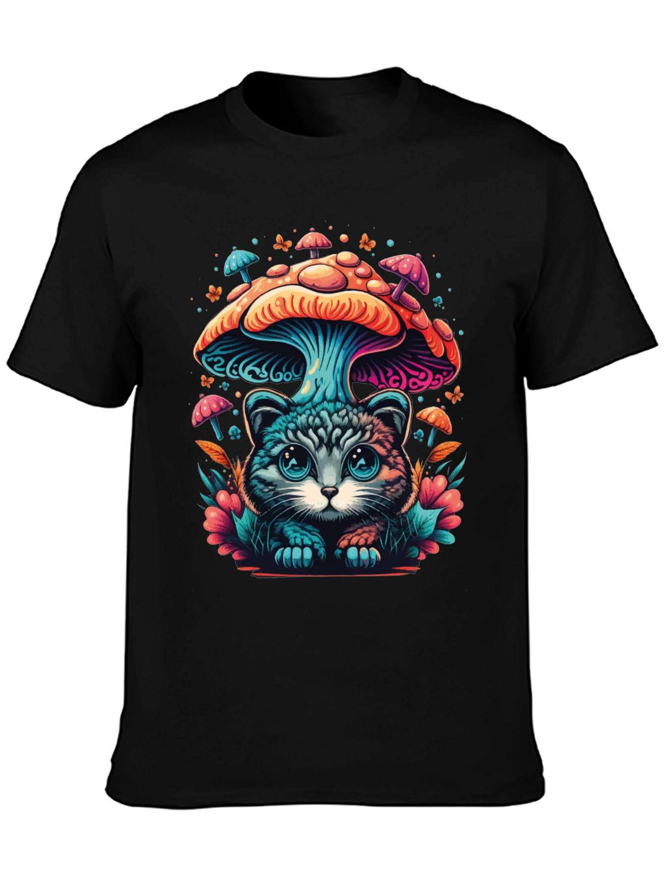 Mushroom Cat T-Shirt - Unique Graphic Tee