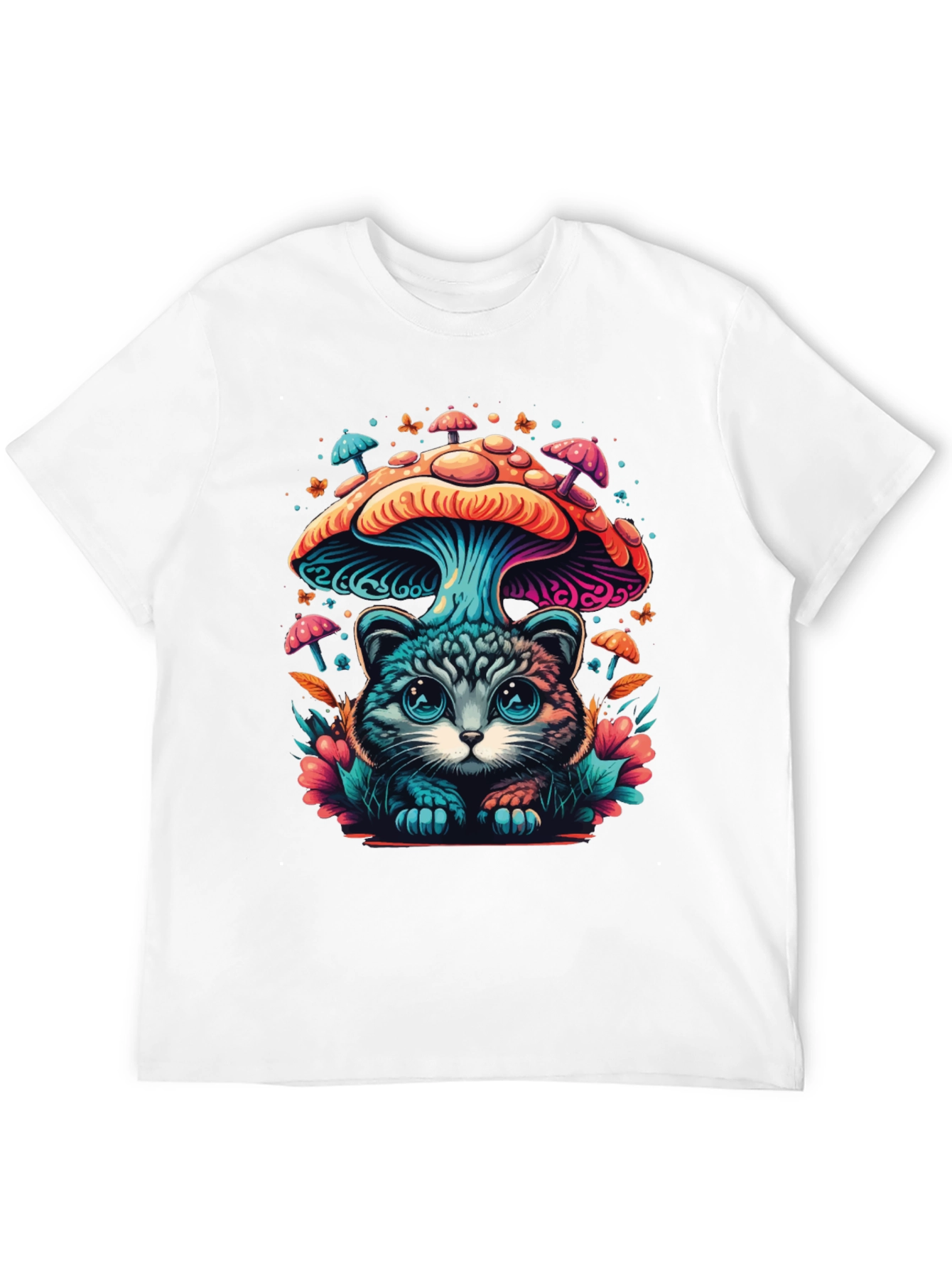 Mushroom Cat T-Shirt - Unique Graphic Tee