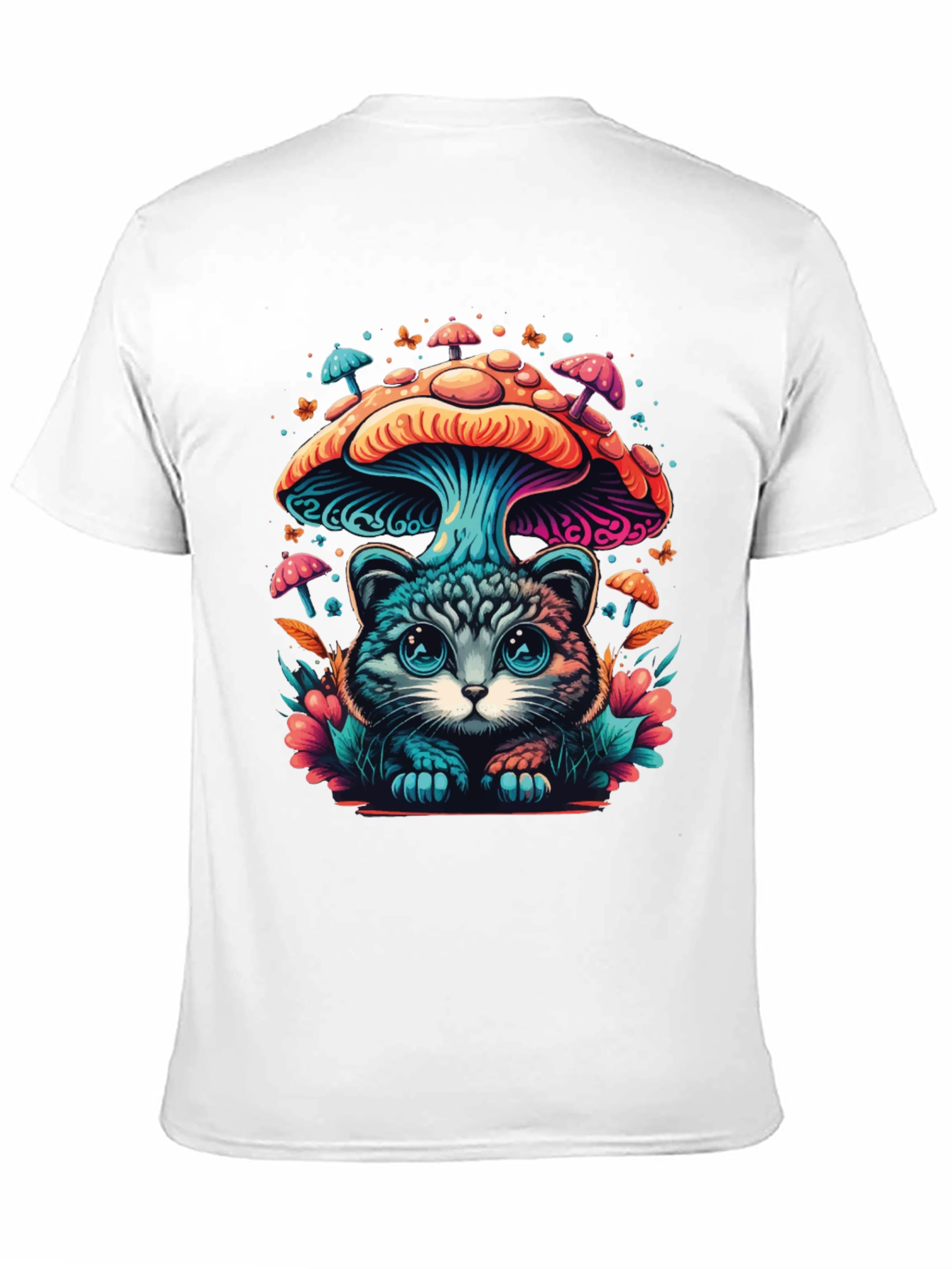 Mushroom Cat T-Shirt - Unique Graphic Tee