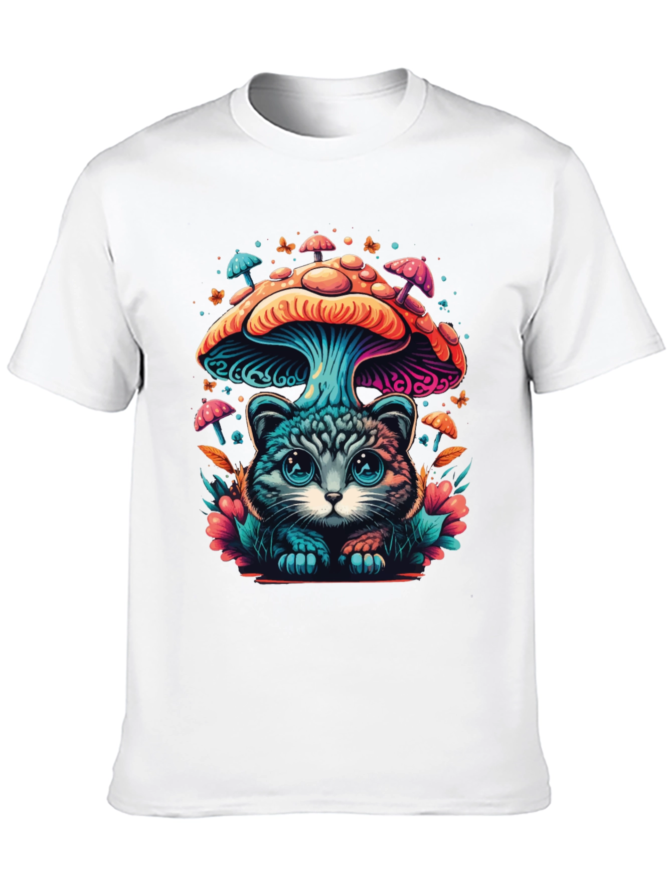 Mushroom Cat T-Shirt - Unique Graphic Tee