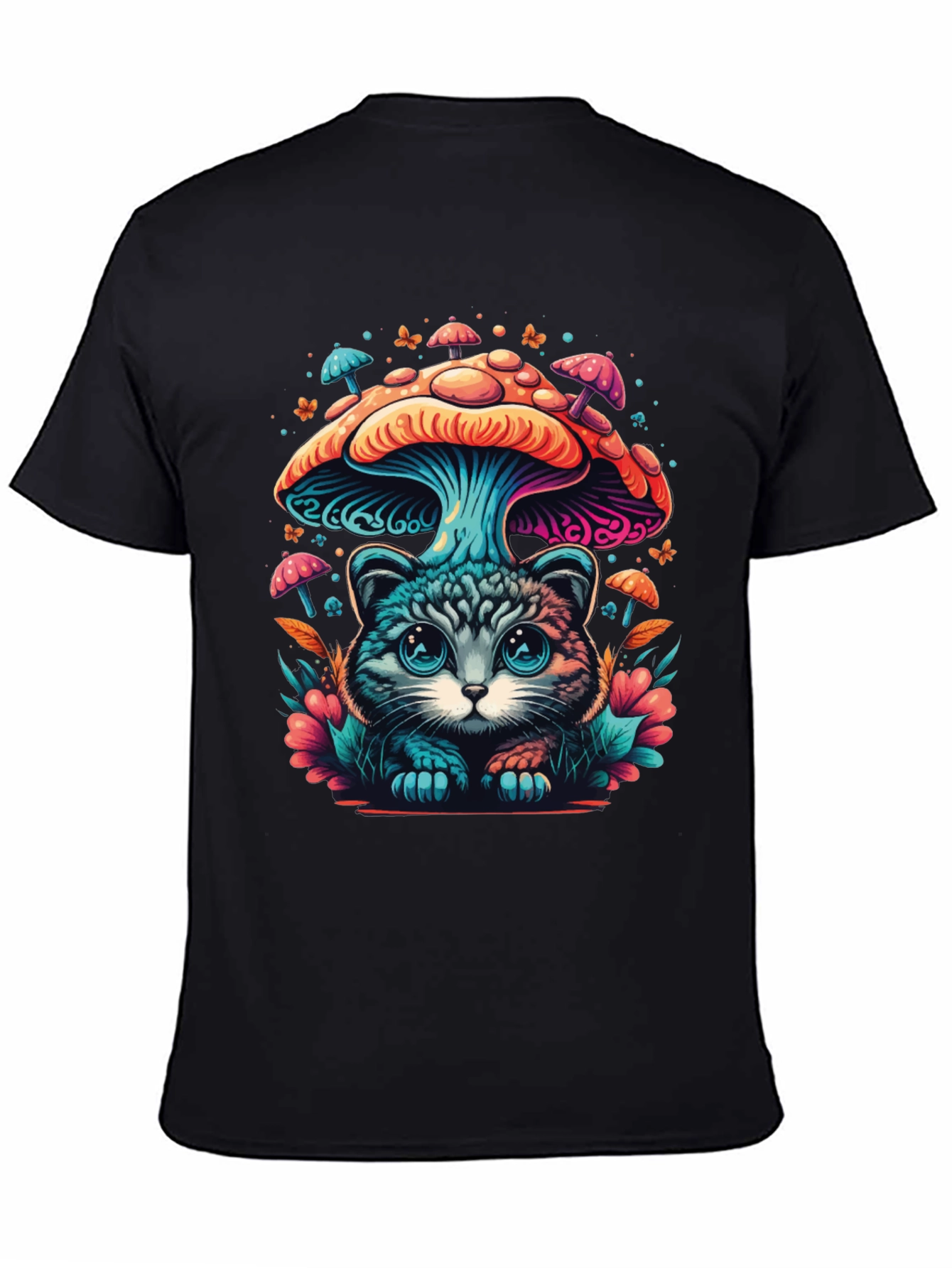 Mushroom Cat T-Shirt - Unique Graphic Tee