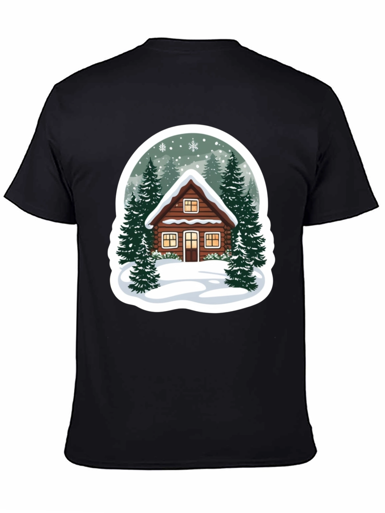 Winter Cabin Graphic Tee - Cozy Holiday Style