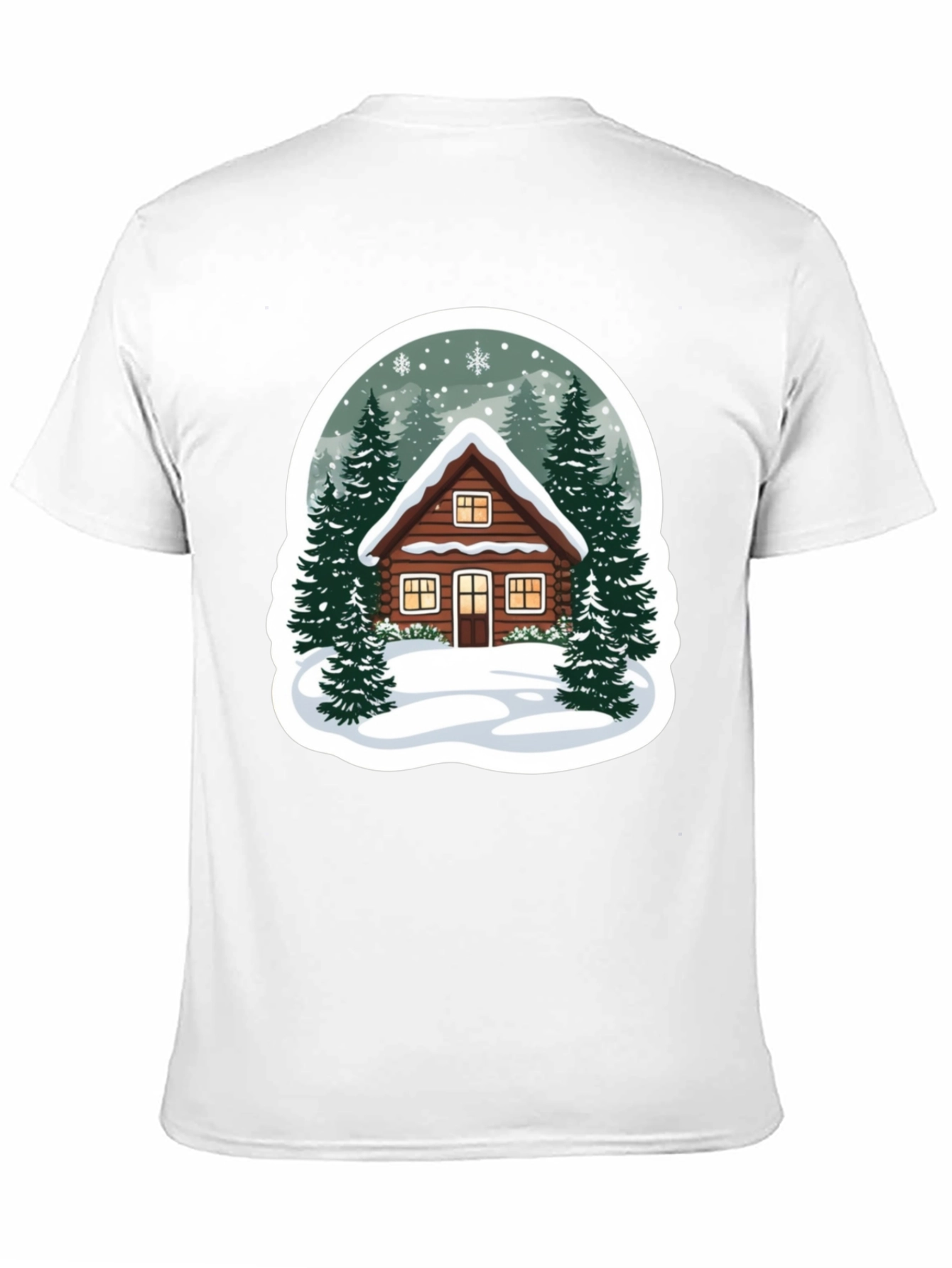 Winter Cabin Graphic Tee - Cozy Holiday Style