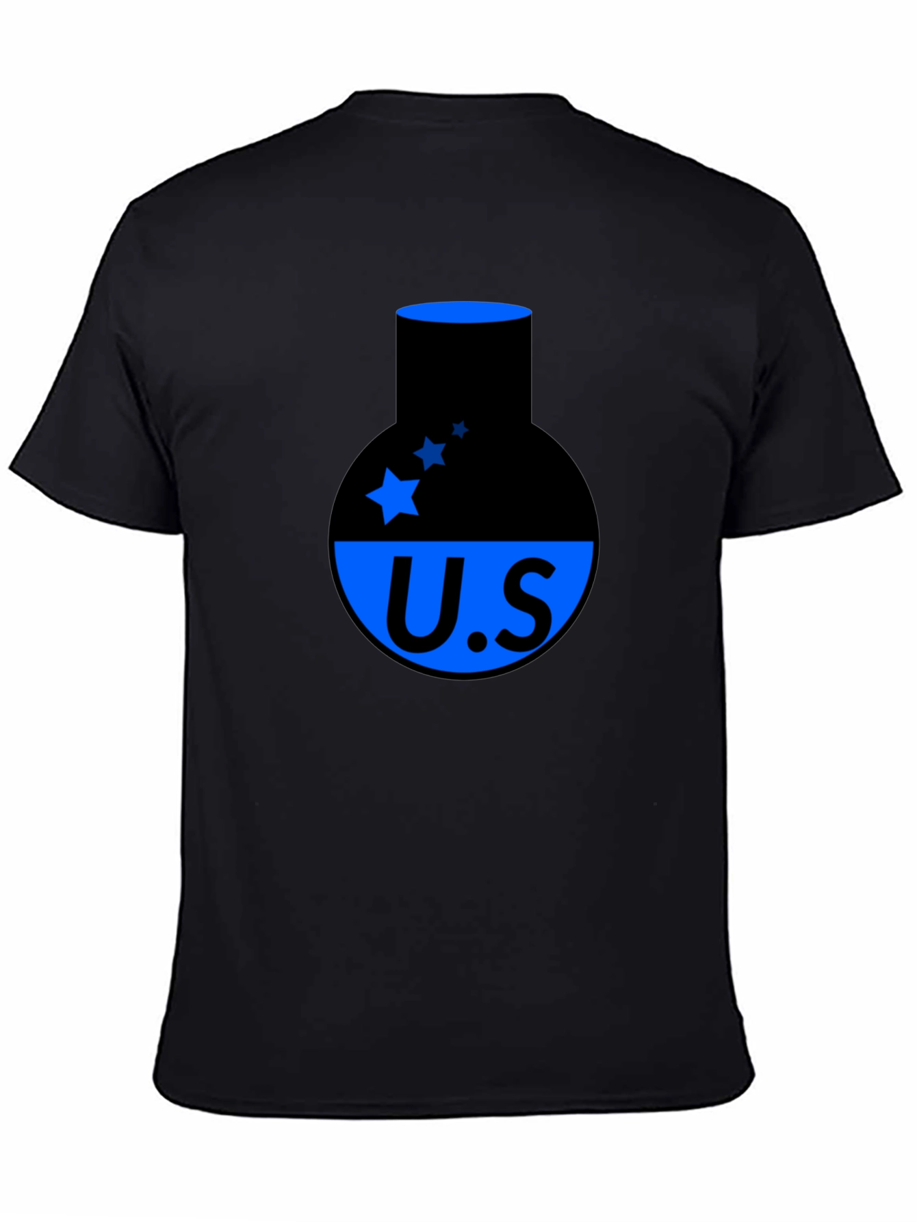 Cool Black T-Shirt with Blue US Design