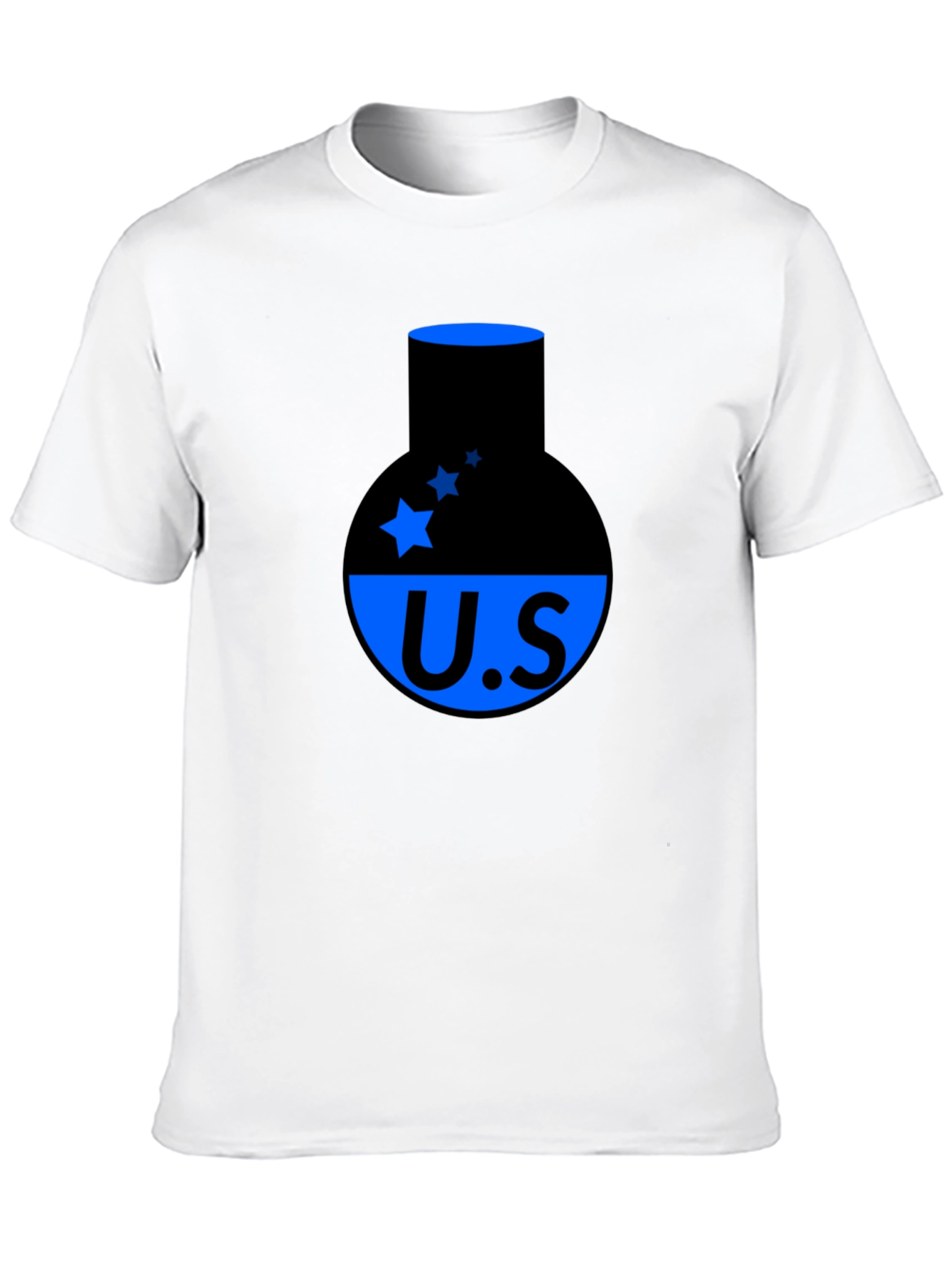 Cool Black T-Shirt with Blue US Design