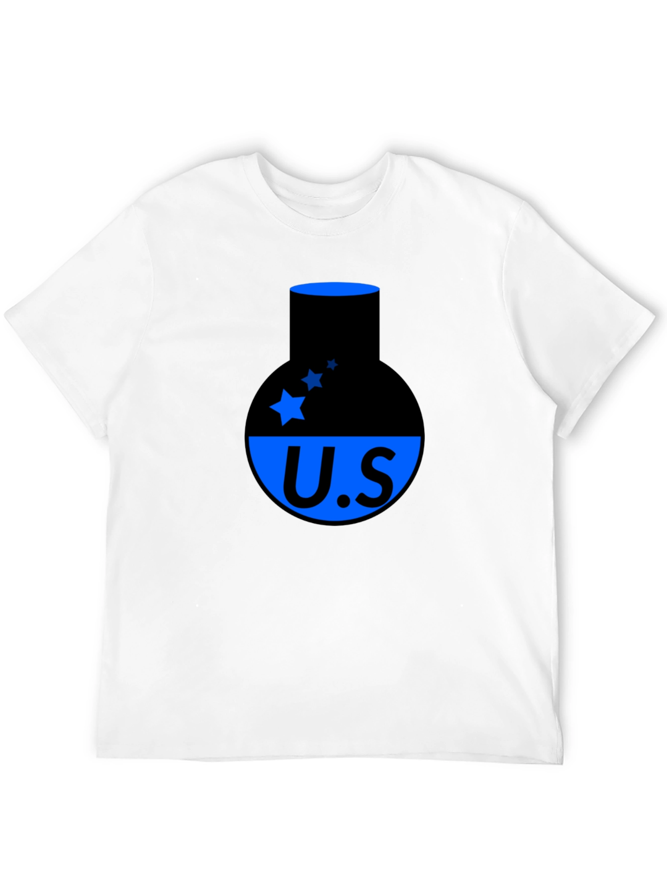 Cool Black T-Shirt with Blue US Design