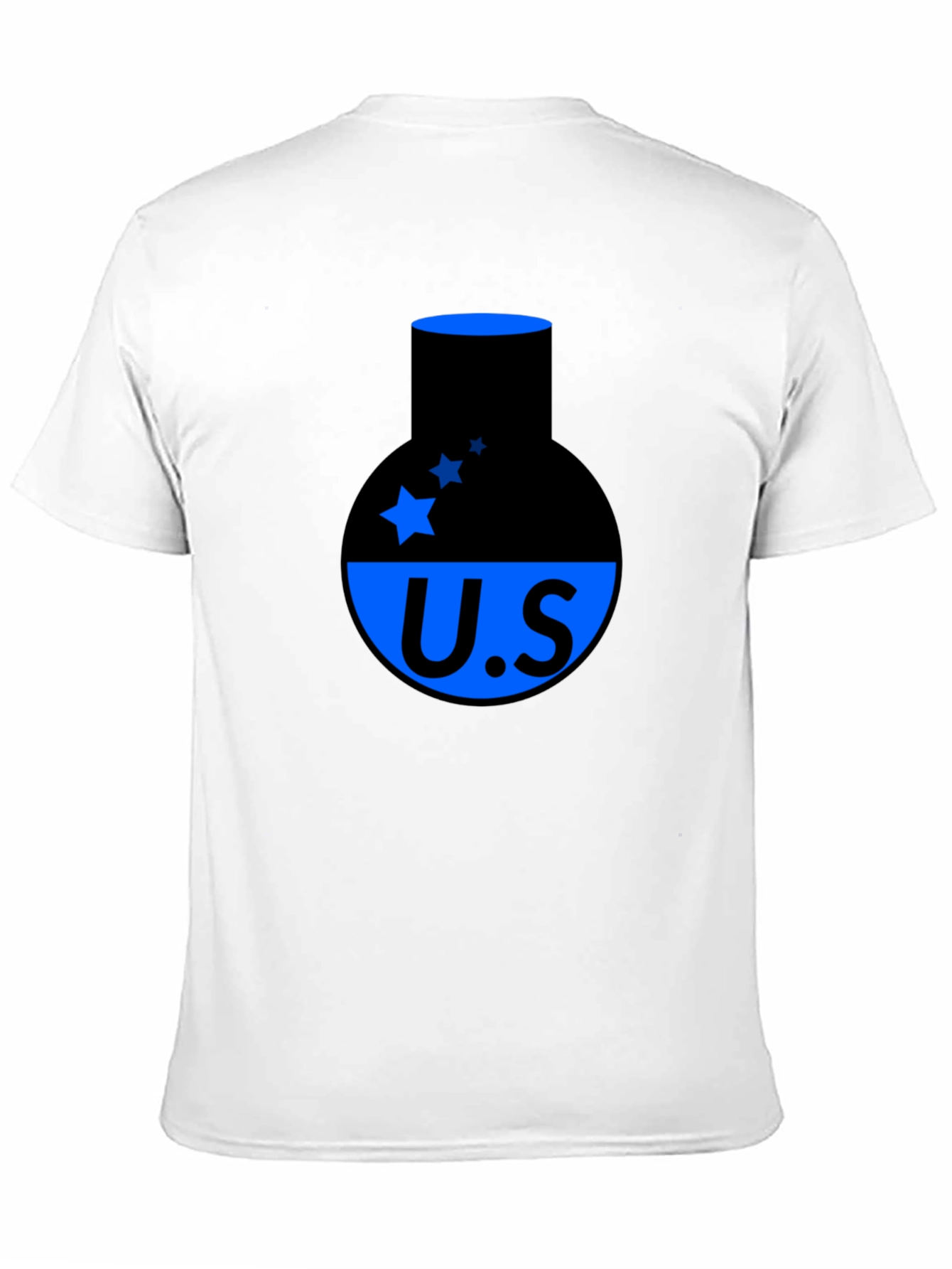 Cool Black T-Shirt with Blue US Design