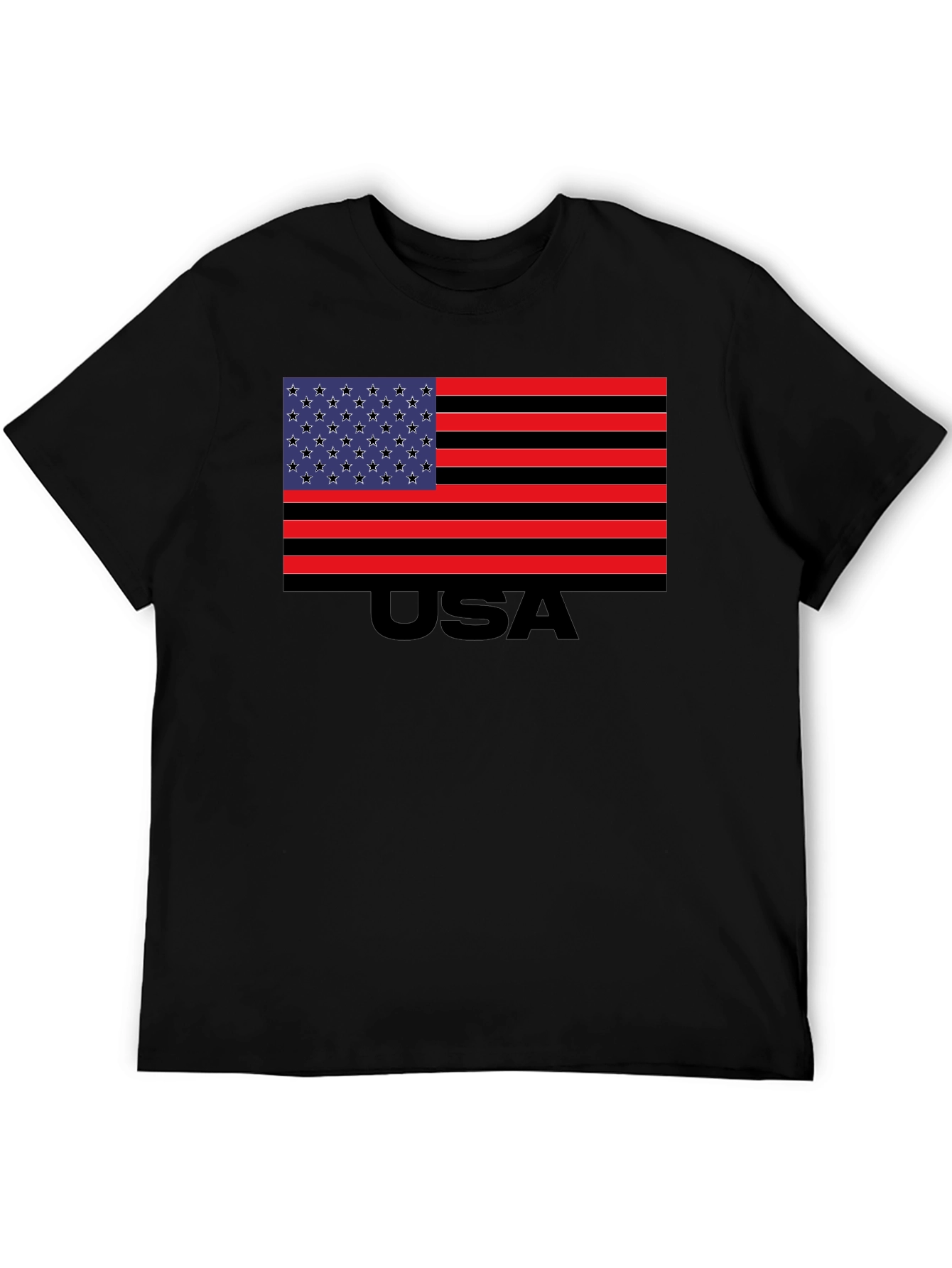 USA Flag Graphic T-Shirt - Patriotic Crew Neck Tee
