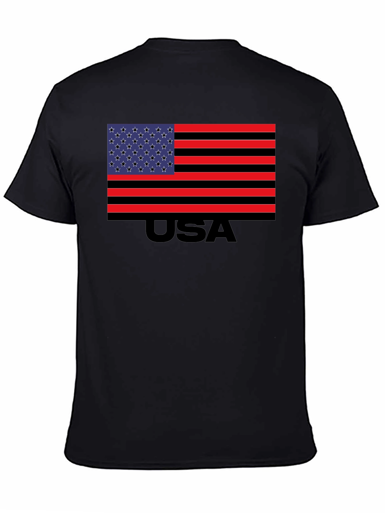 USA Flag Graphic T-Shirt - Patriotic Crew Neck Tee