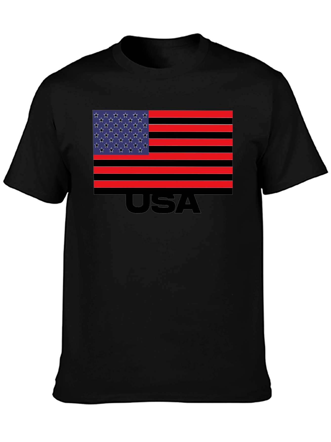 USA Flag Graphic T-Shirt - Patriotic Crew Neck Tee