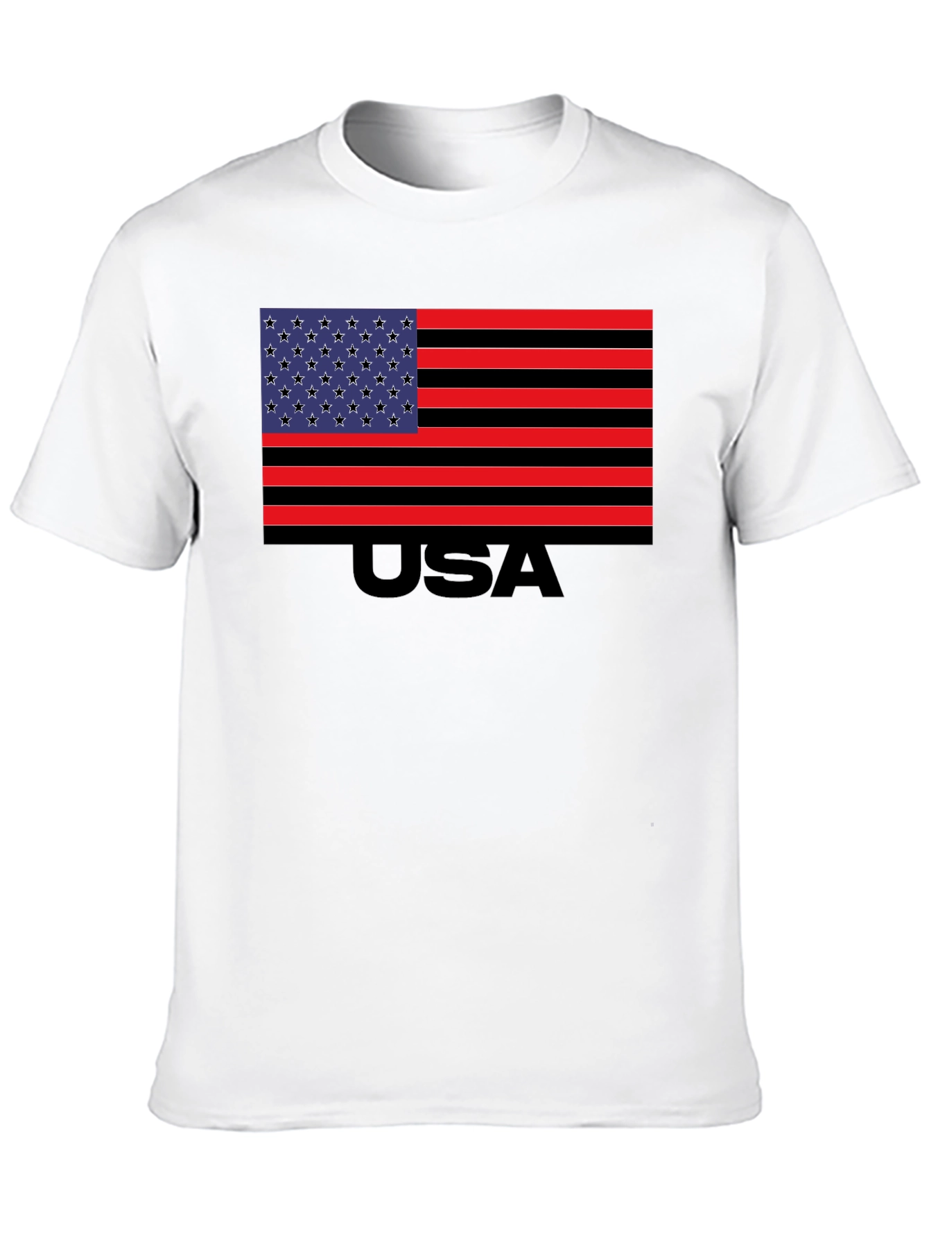 USA Flag Graphic T-Shirt - Patriotic Crew Neck Tee