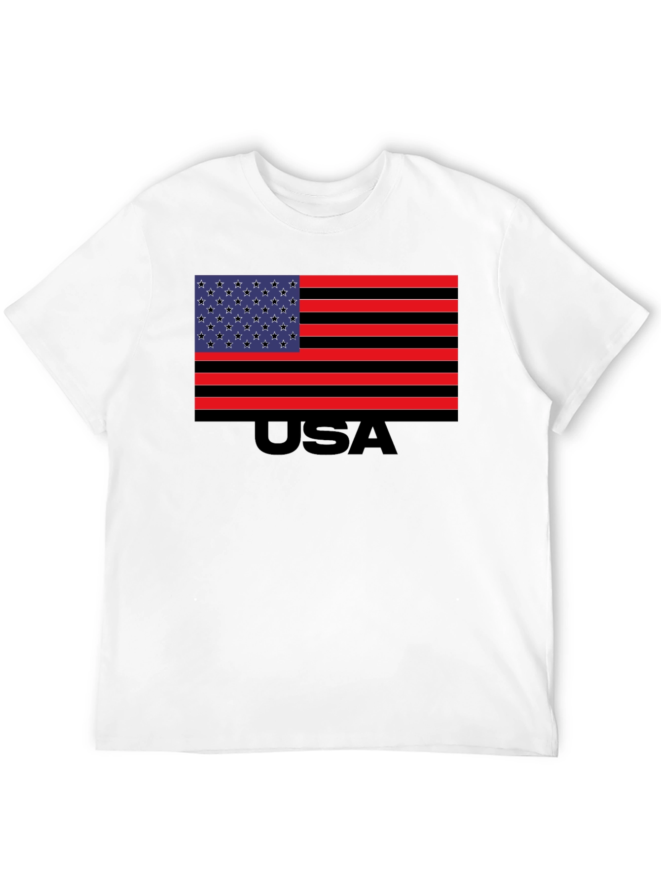 USA Flag Graphic T-Shirt - Patriotic Crew Neck Tee