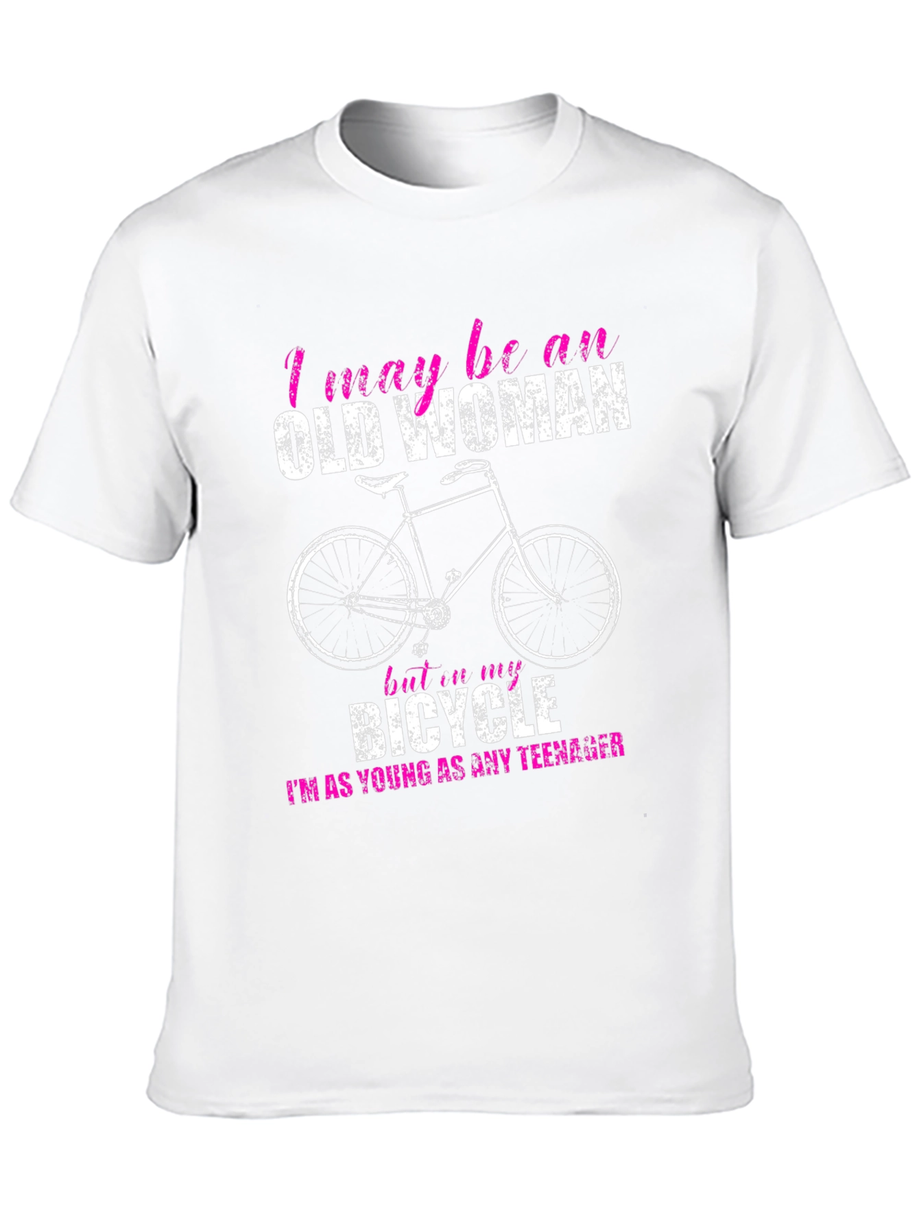 Funny Old Woman Bicycle T-Shirt