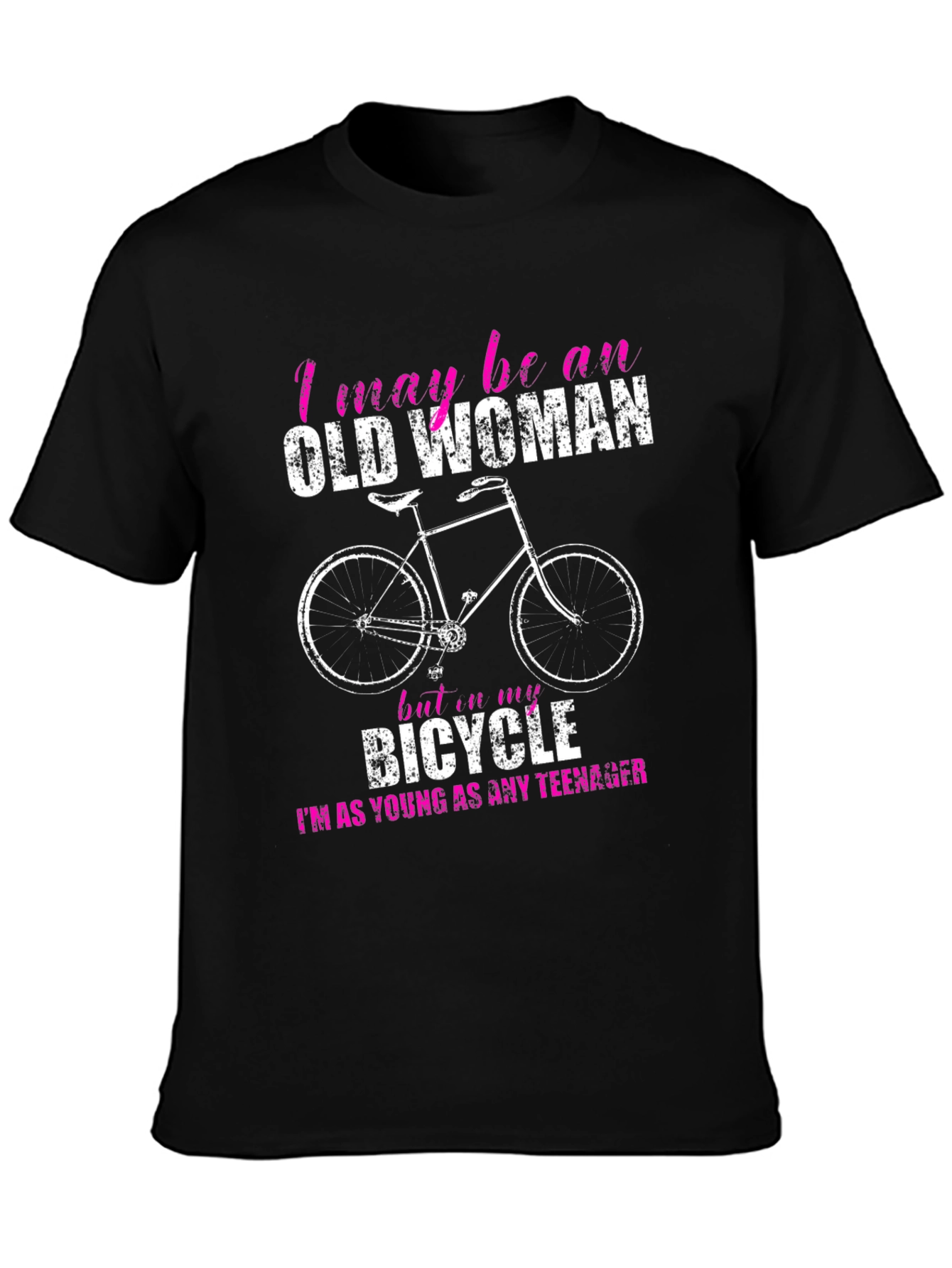 Funny Old Woman Bicycle T-Shirt