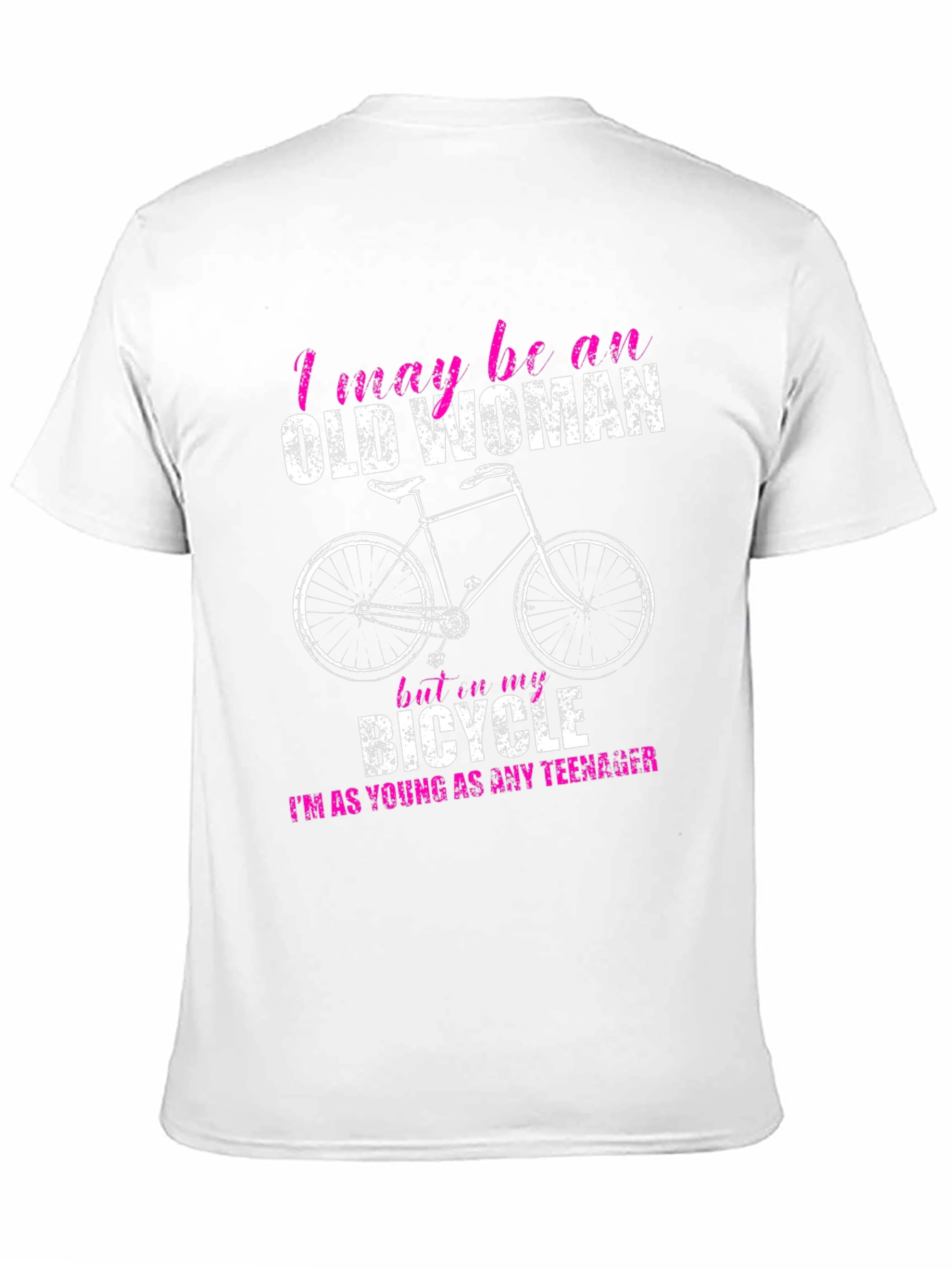Funny Old Woman Bicycle T-Shirt