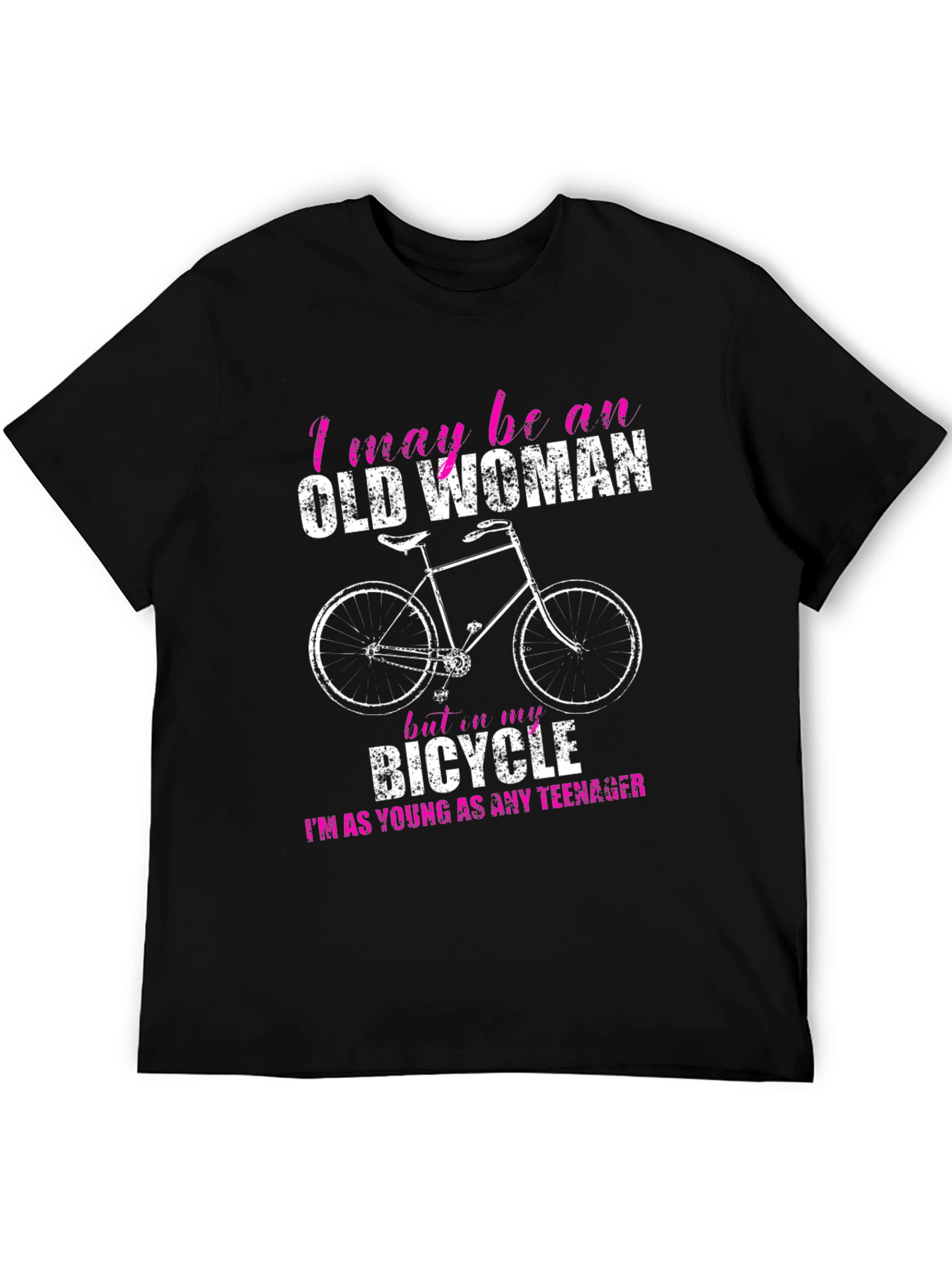 Funny Old Woman Bicycle T-Shirt
