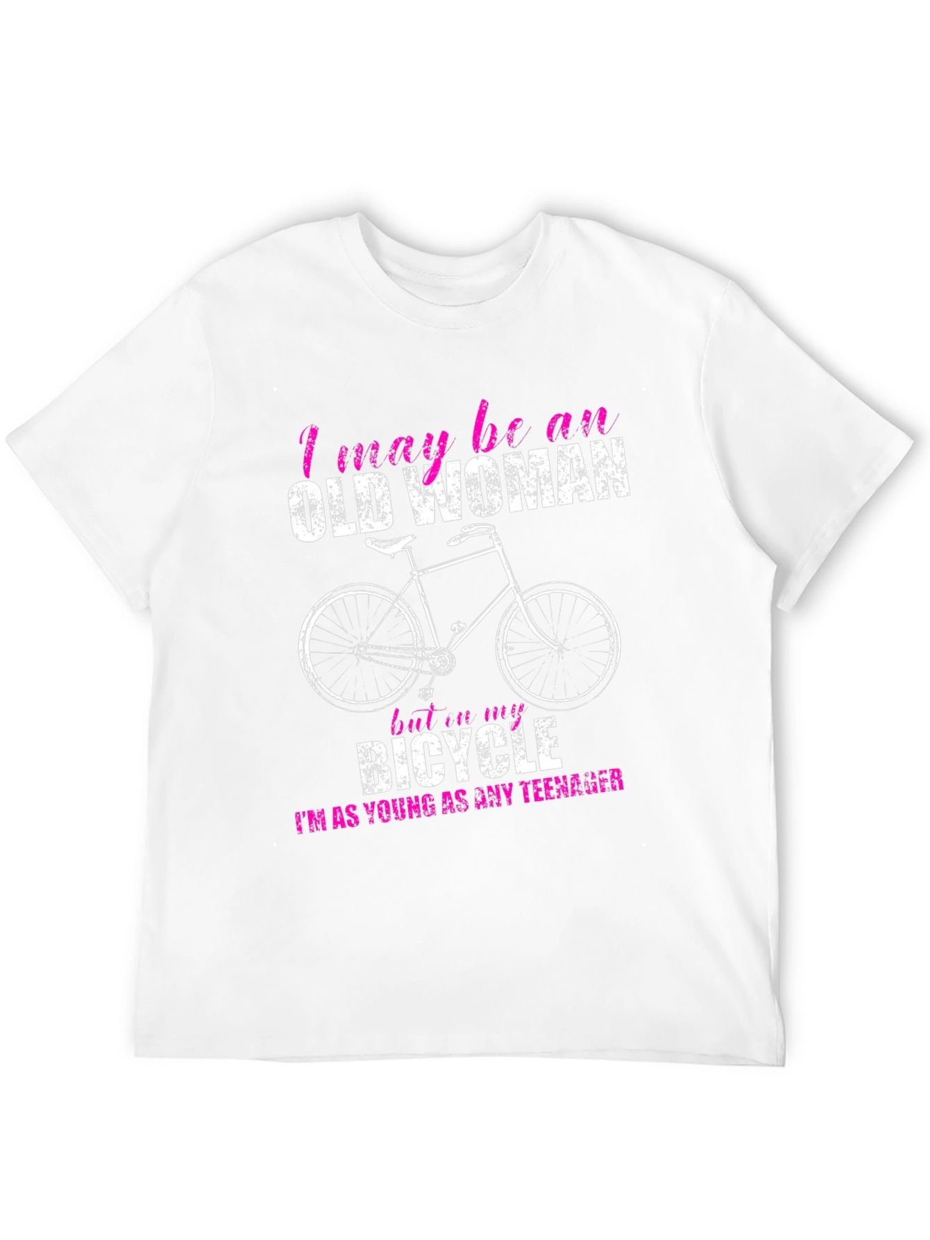 Funny Old Woman Bicycle T-Shirt