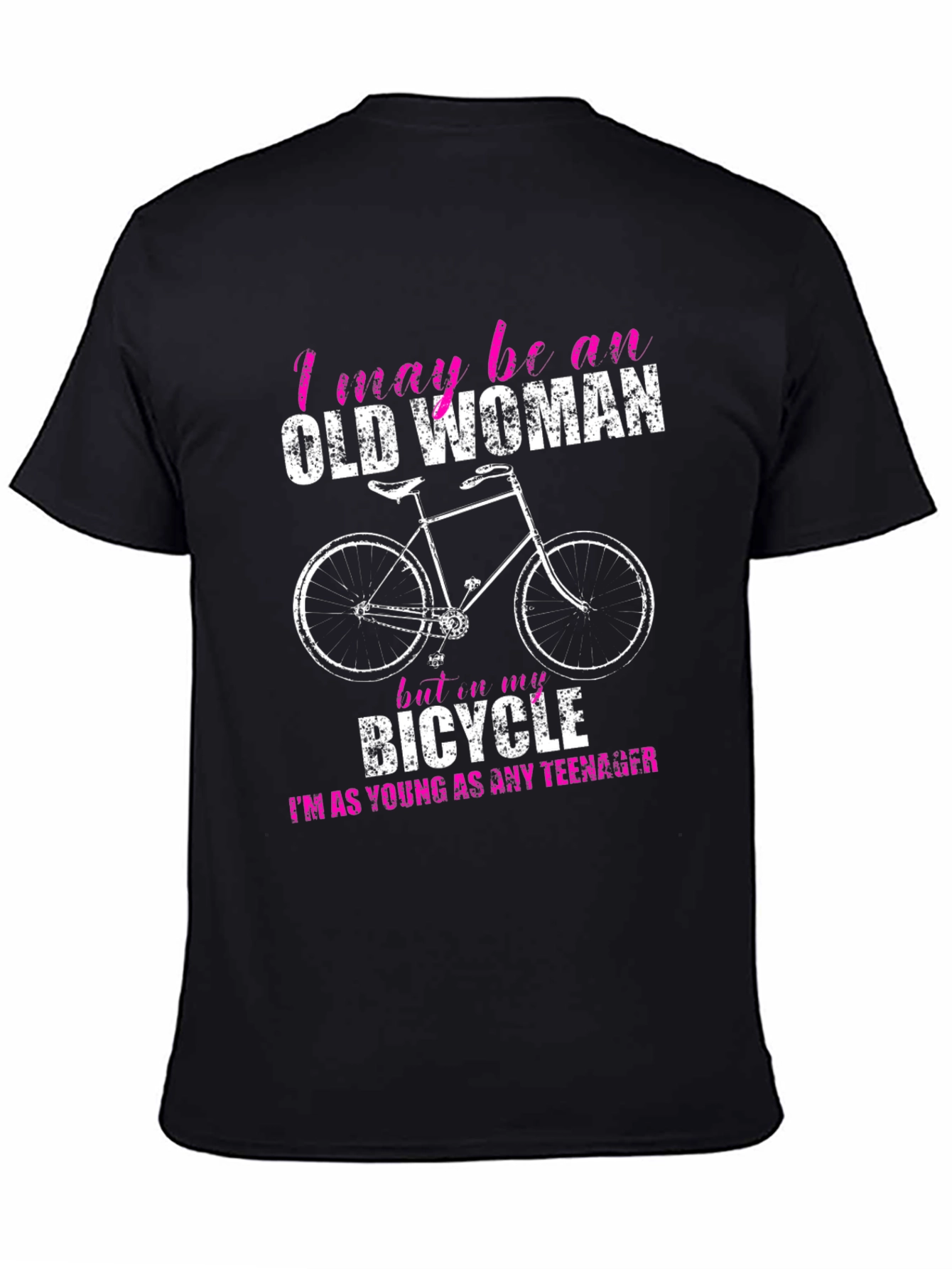 Funny Old Woman Bicycle T-Shirt