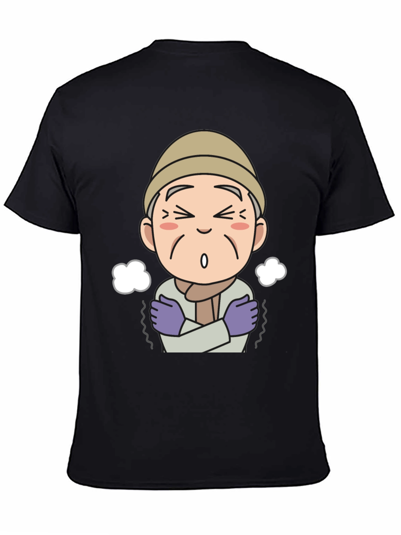 Cartoon Old Man Cold Weather Graphic Tee