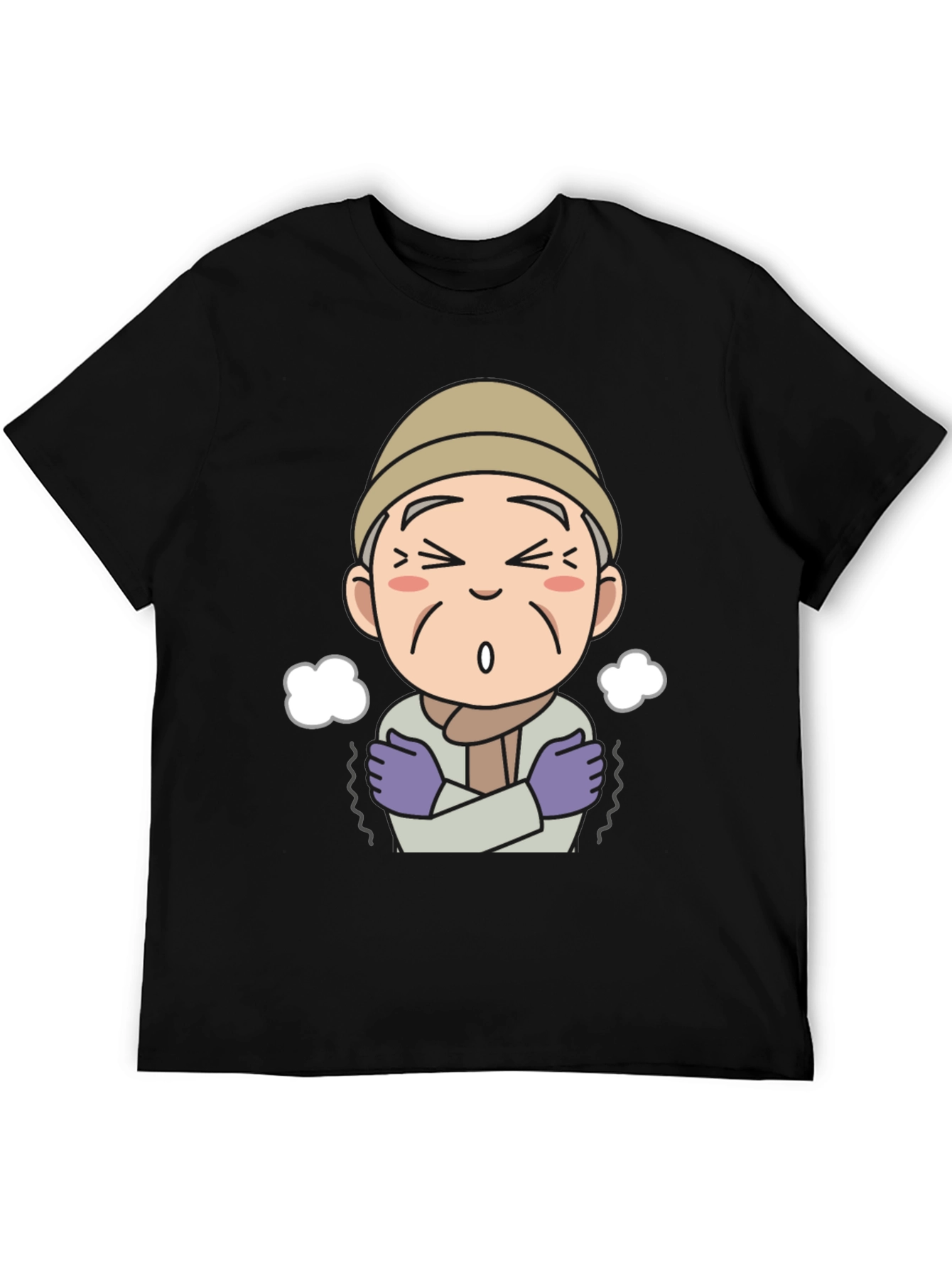 Cartoon Old Man Cold Weather Graphic Tee