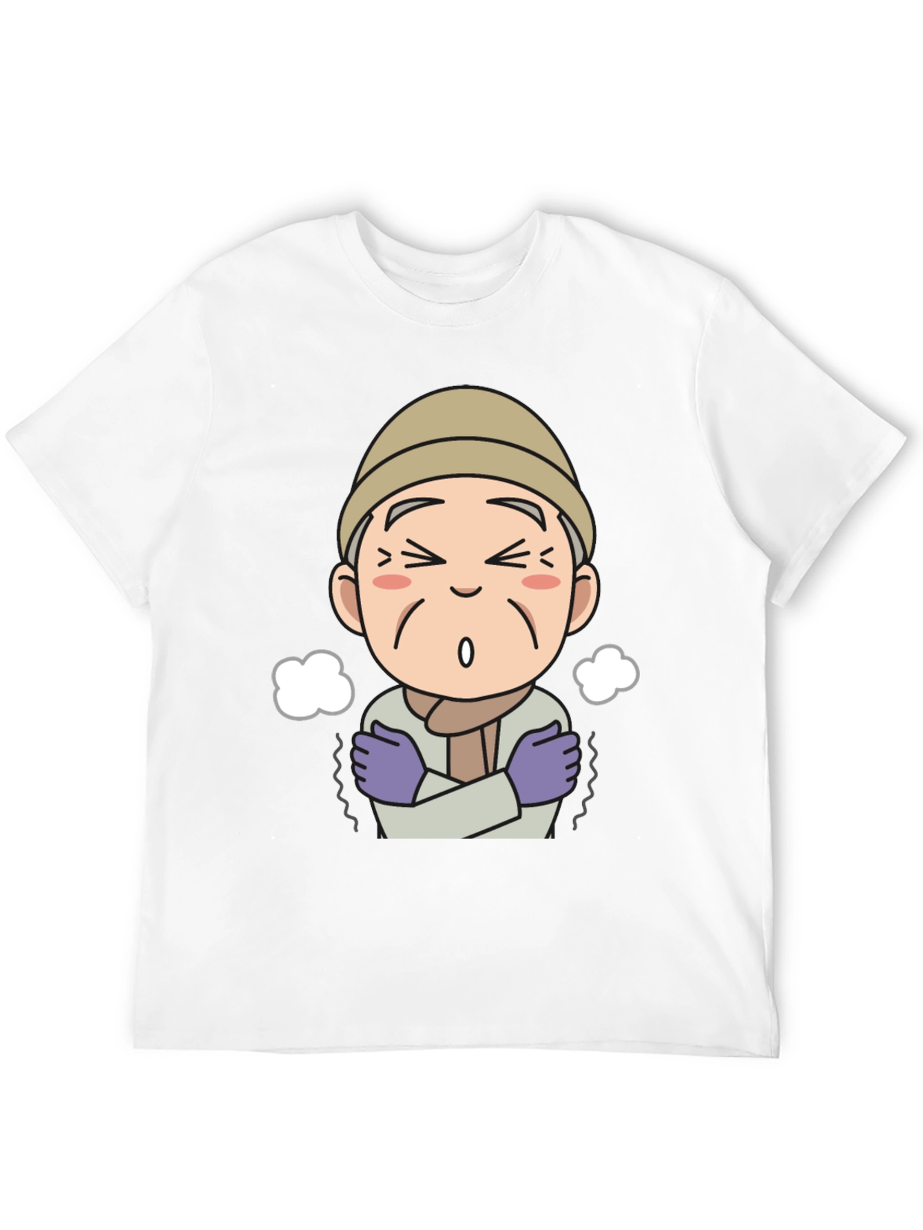 Cartoon Old Man Cold Weather Graphic Tee