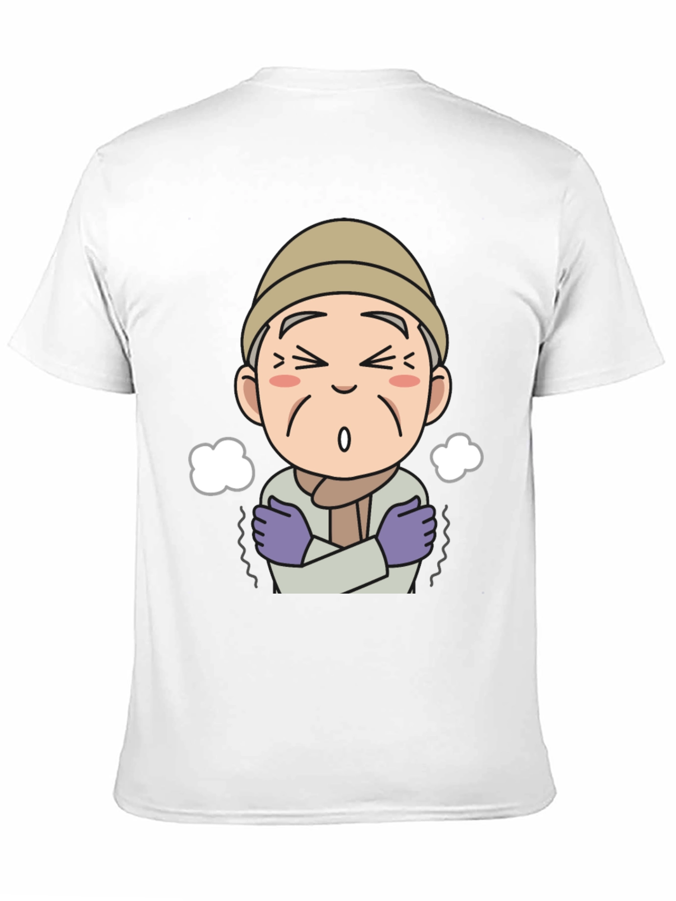 Cartoon Old Man Cold Weather Graphic Tee