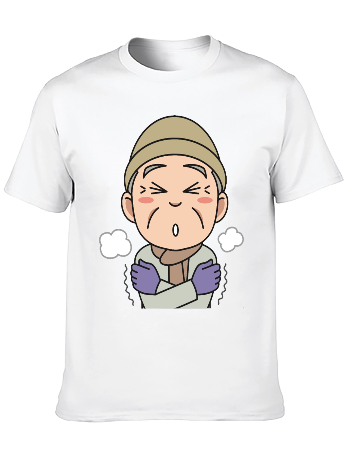 Cartoon Old Man Cold Weather Graphic Tee