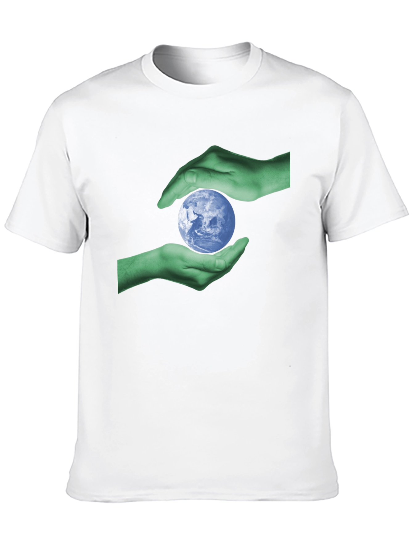Earth Hands Graphic Tee - Black Cotton T-Shirt
