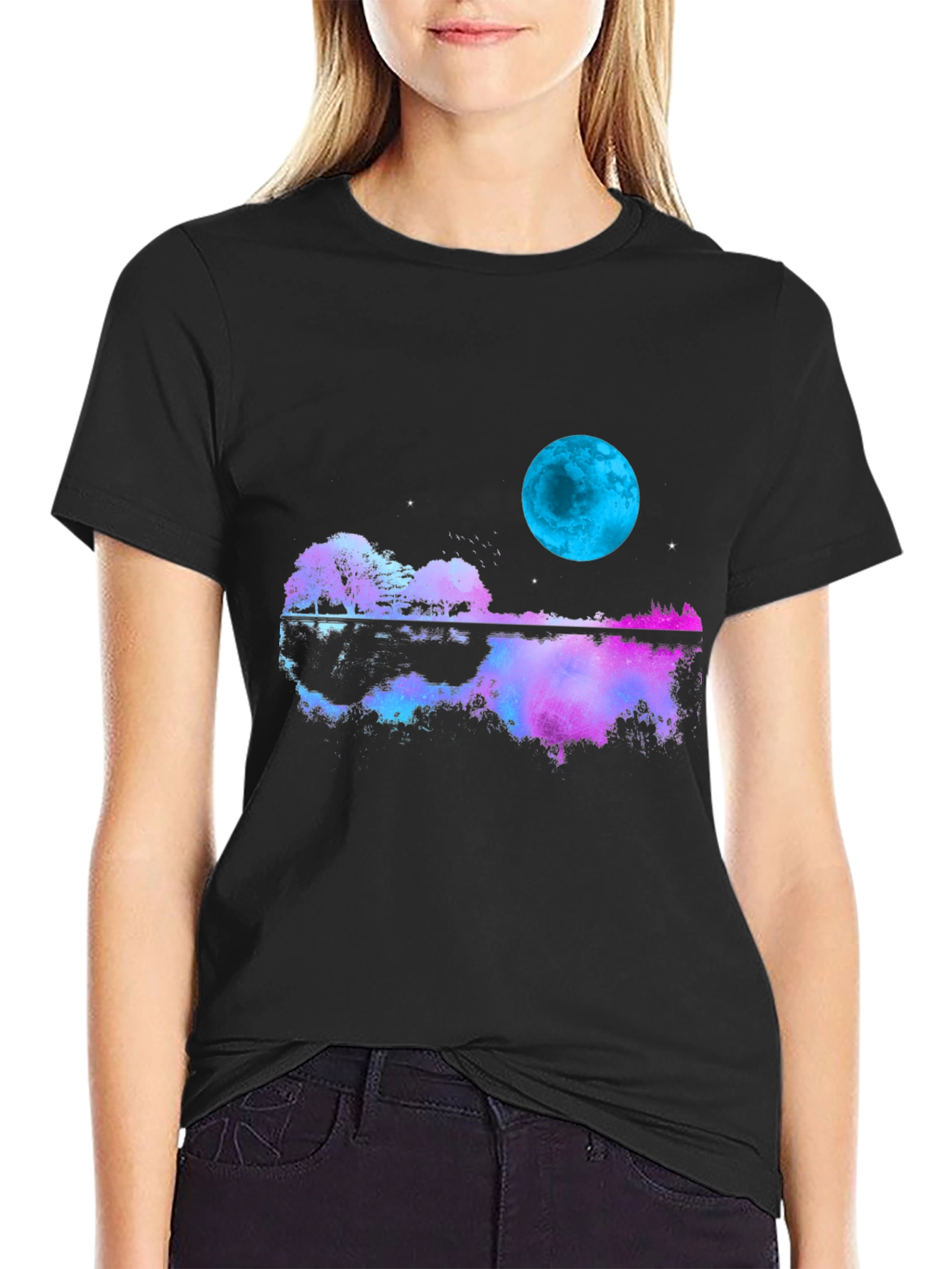 Guitar Moon T-Shirt - Reflective Graphic Tee
