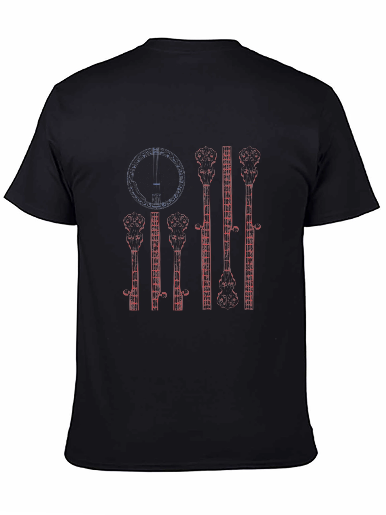 Banjo American Flag Graphic T-Shirt