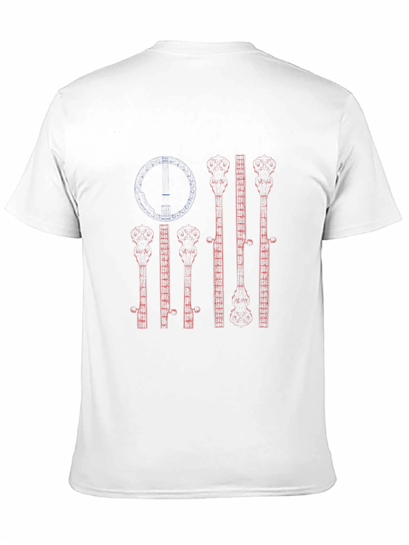 Banjo American Flag Graphic T-Shirt