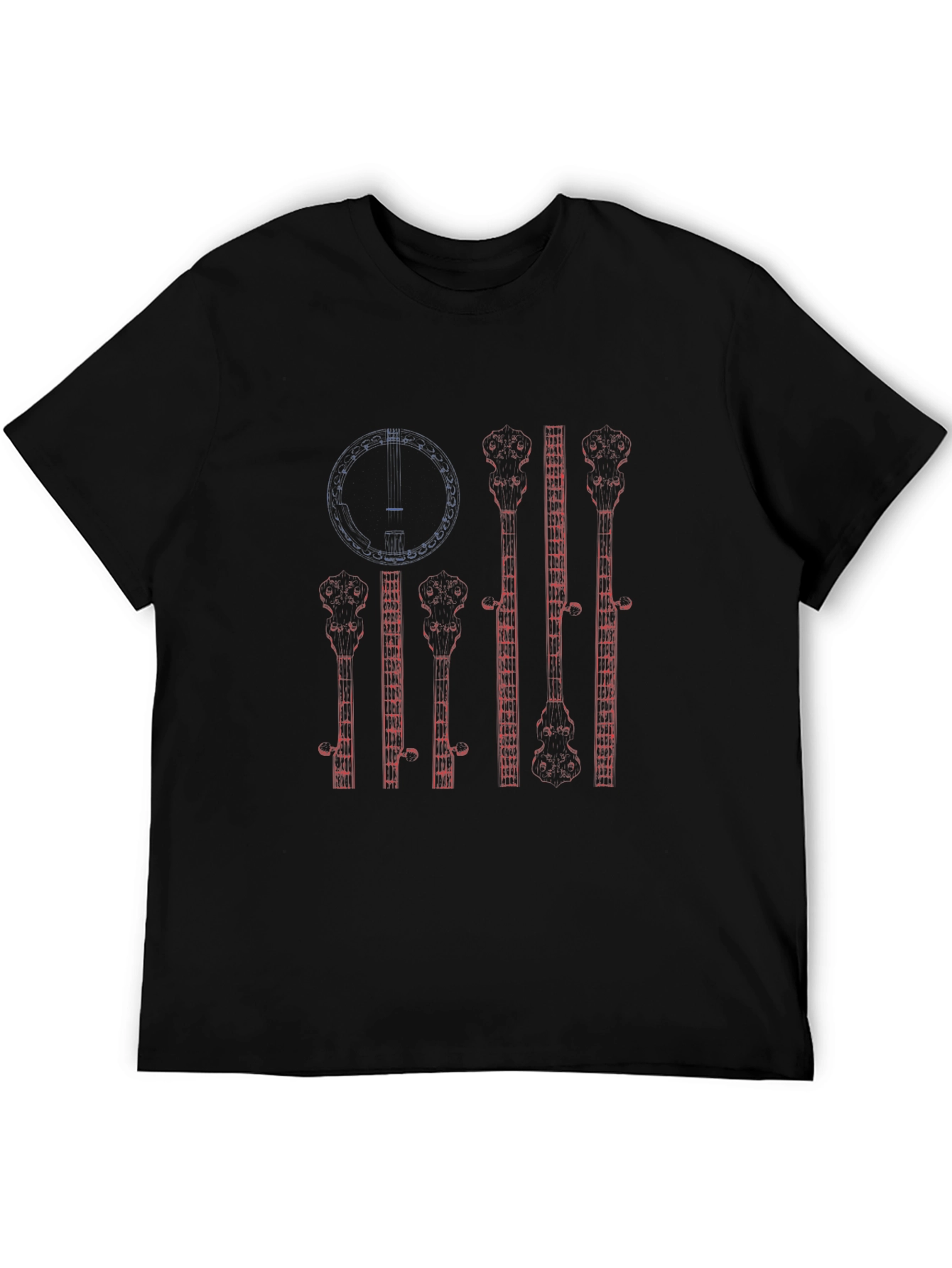 Banjo American Flag Graphic T-Shirt