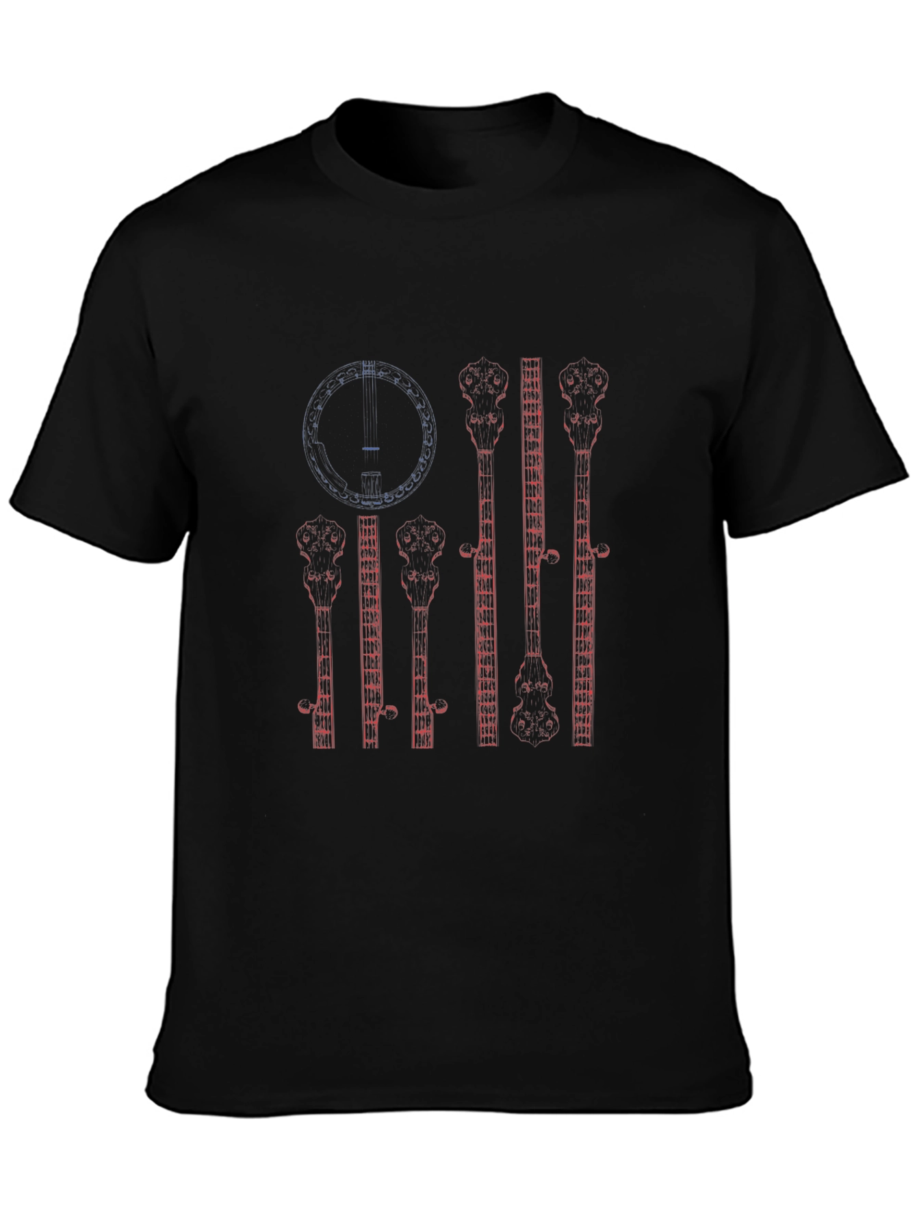 Banjo American Flag Graphic T-Shirt
