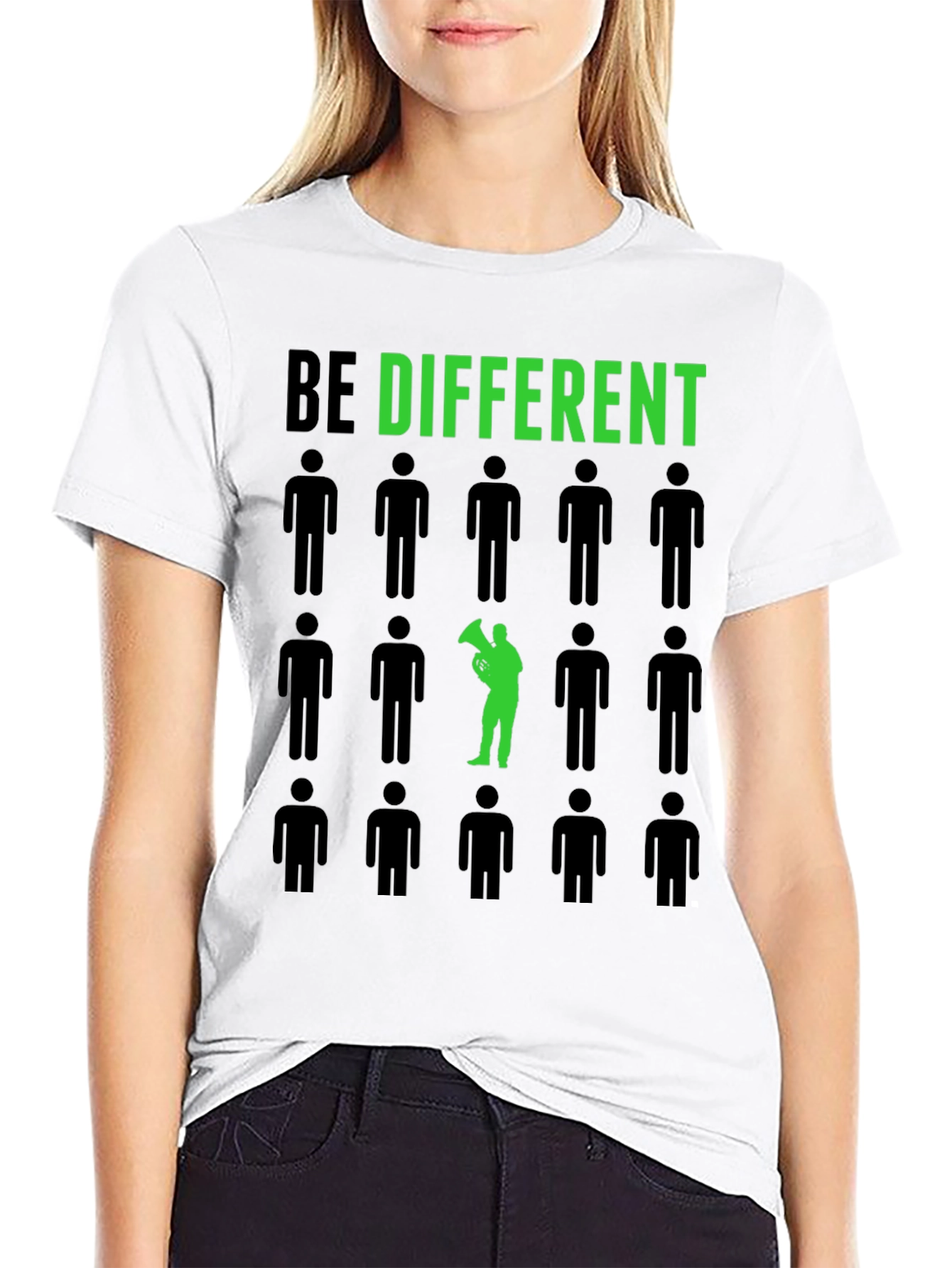 Be Different T-Shirt - Unique Green Design