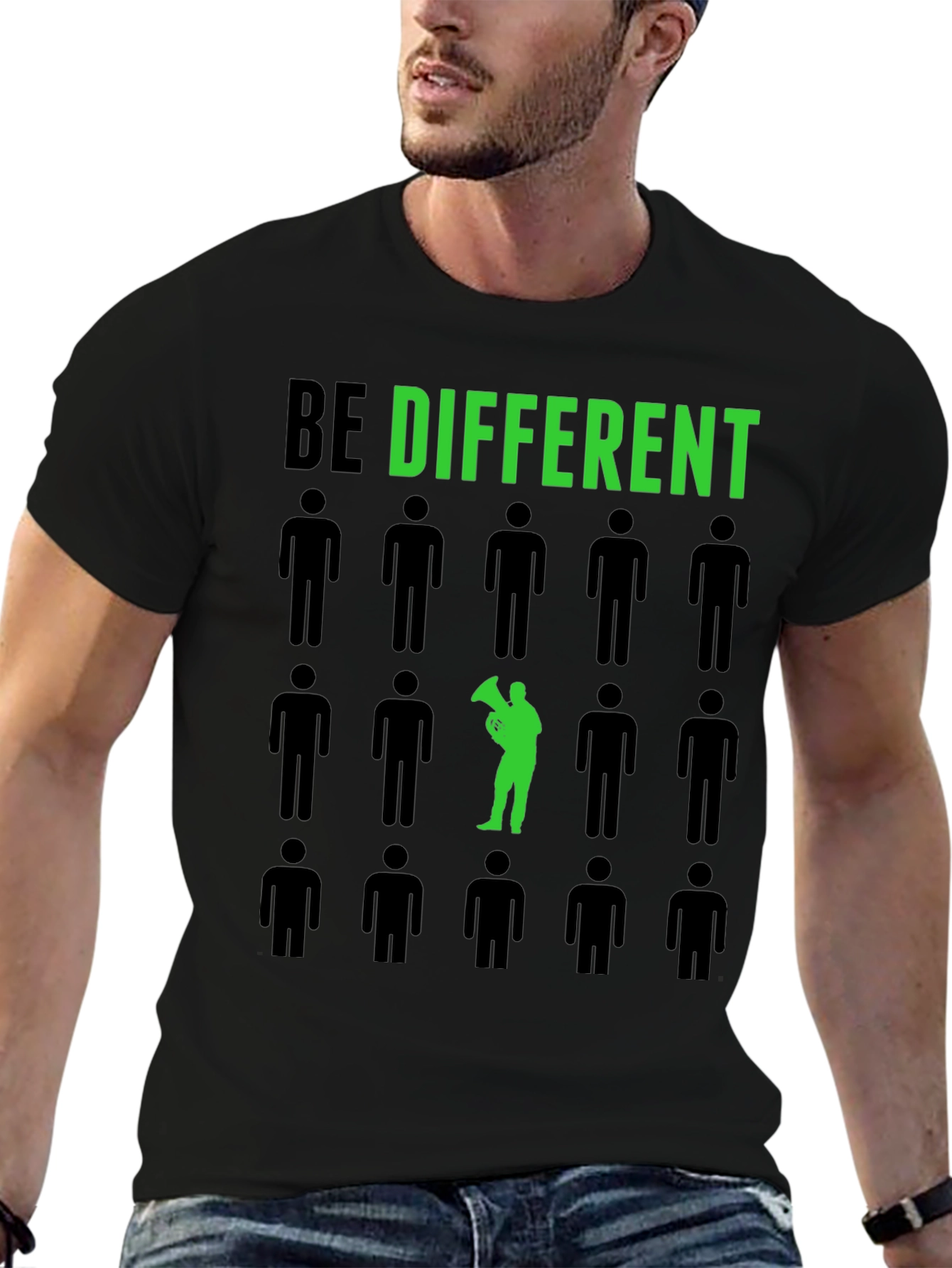 Be Different T-Shirt - Unique Green Design