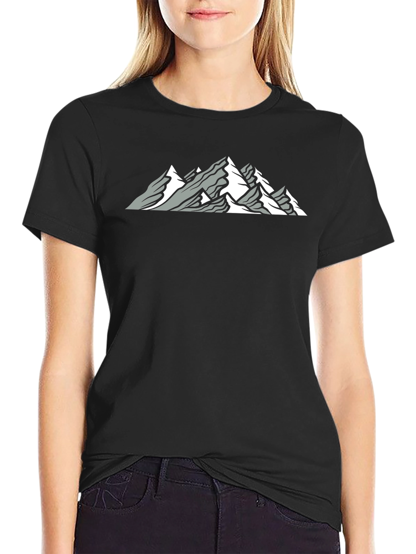 Mountain Peak Graphic Black Tee
