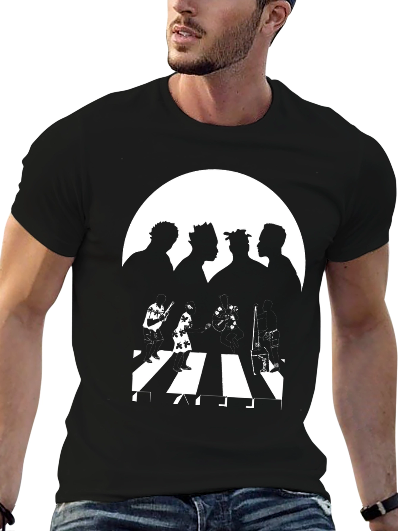 Hip Hop Group Abbey Road Style Black T-Shirt