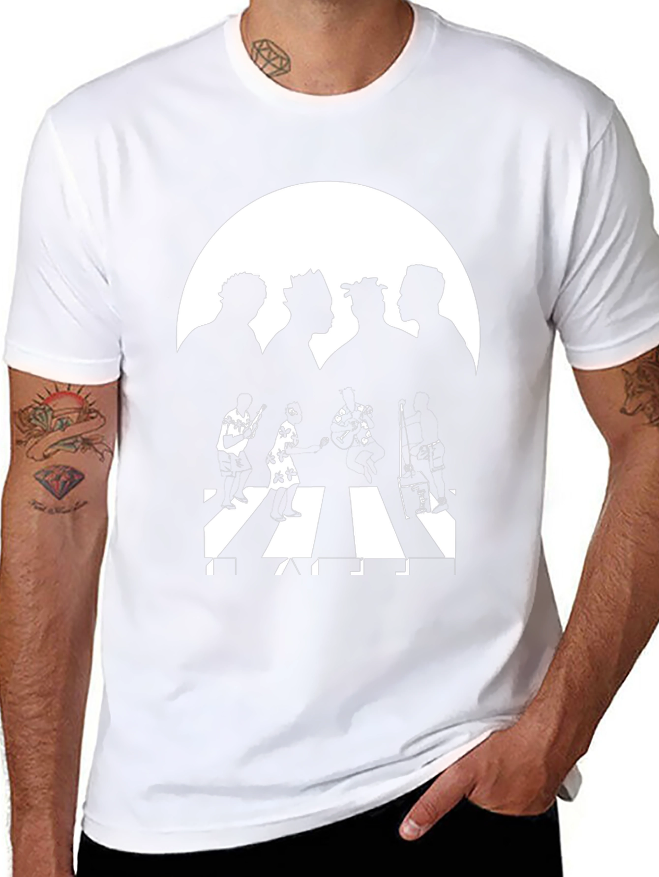 Hip Hop Group Abbey Road Style Black T-Shirt