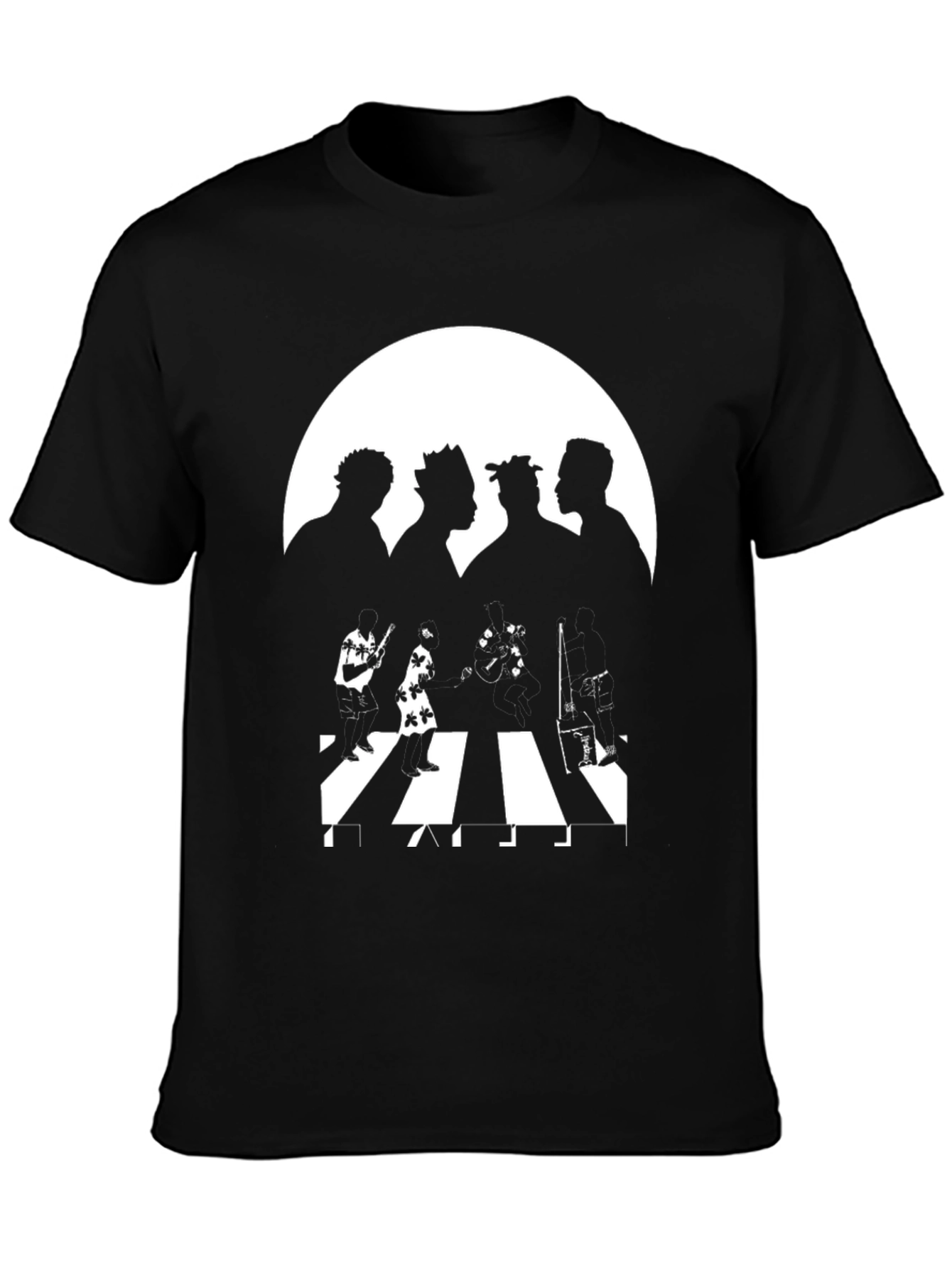 Hip Hop Group Abbey Road Style Black T-Shirt
